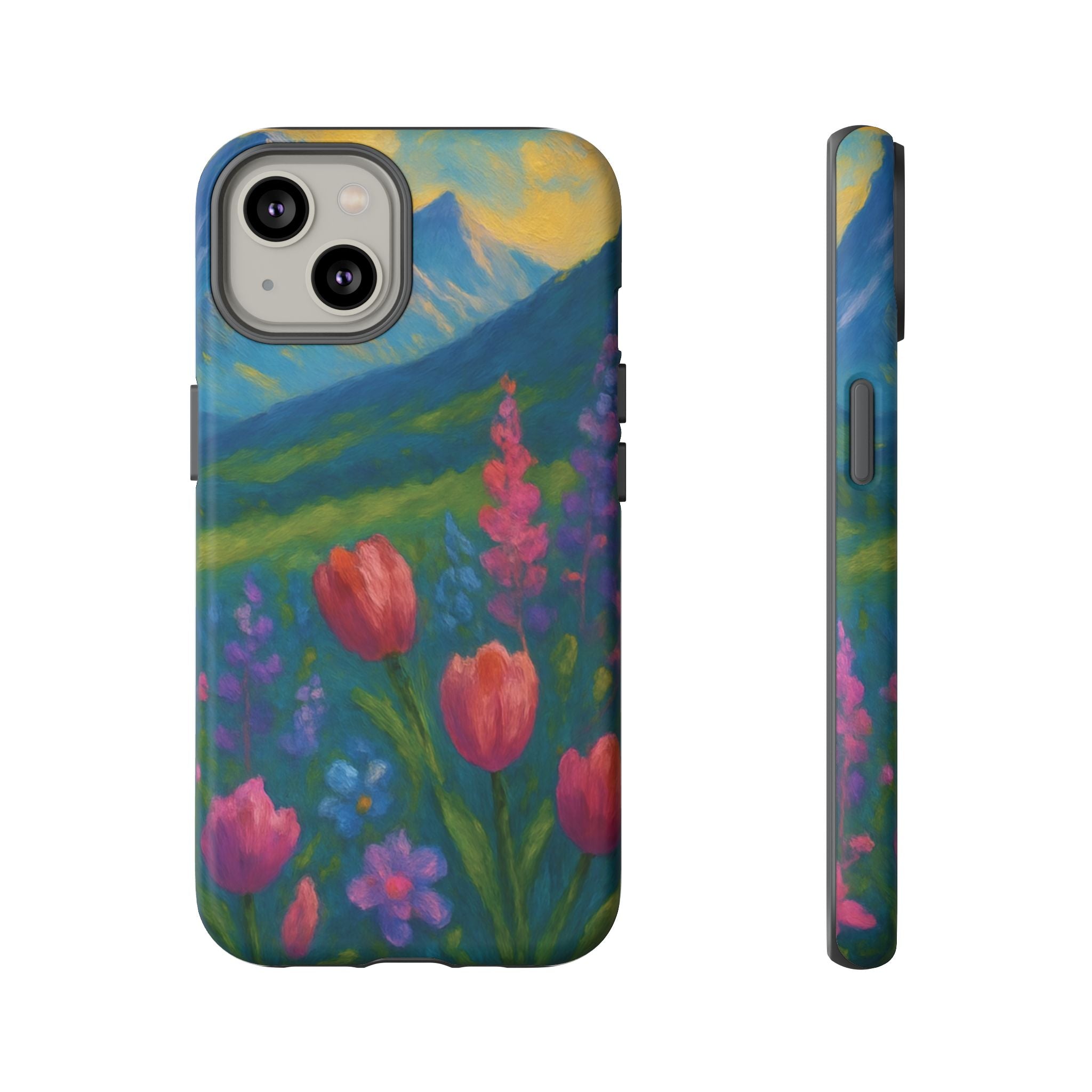 Mountains Wildflowers Phone Case | Vibrant Botanical Floral Design | Nature-Inspired Protective Cover for iPhone & Samsung | Trendy Aesthetic Gift Idea