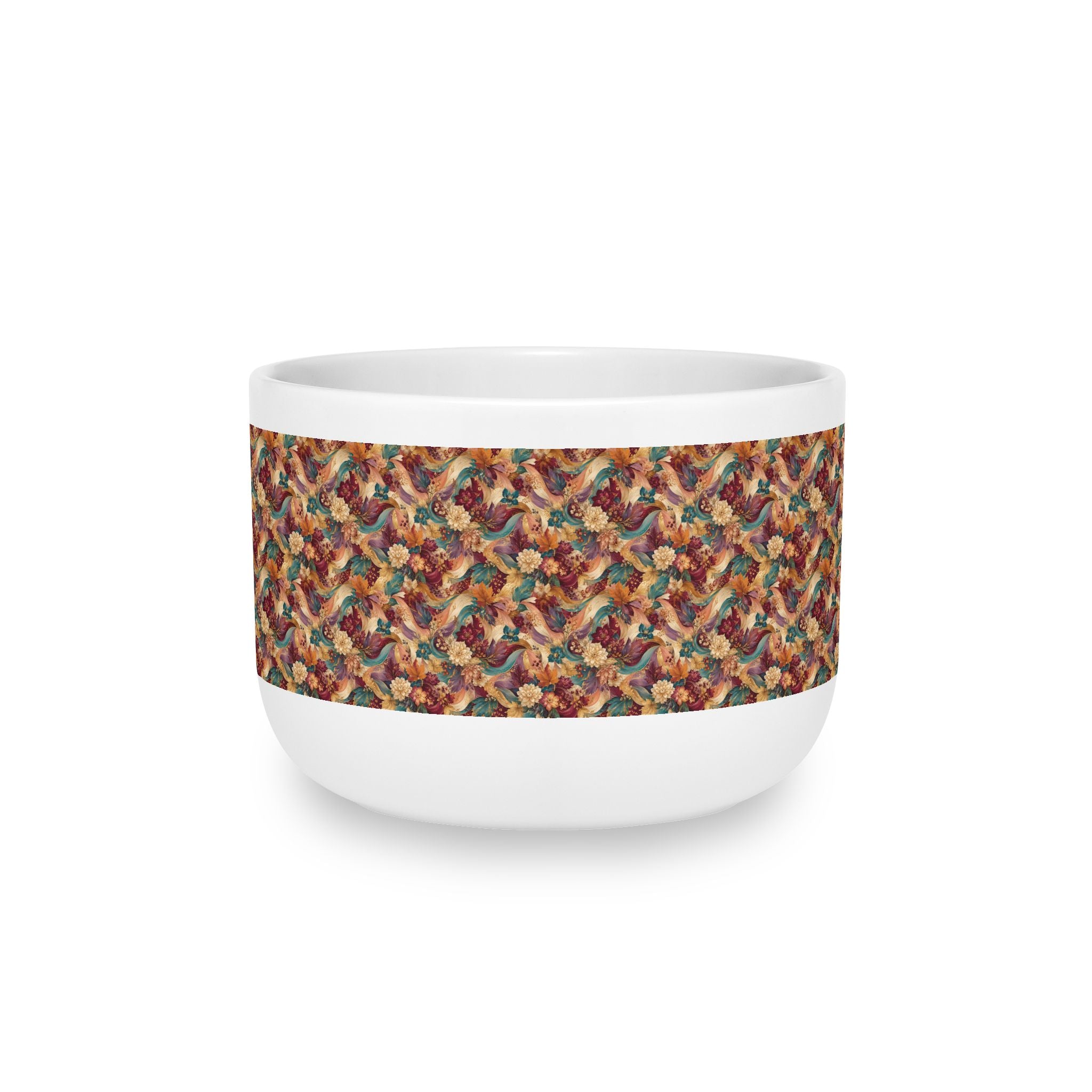 Autumn Knit Pattern Latte Mug — 25oz Ceramic Coffee Cup Gift for Mom