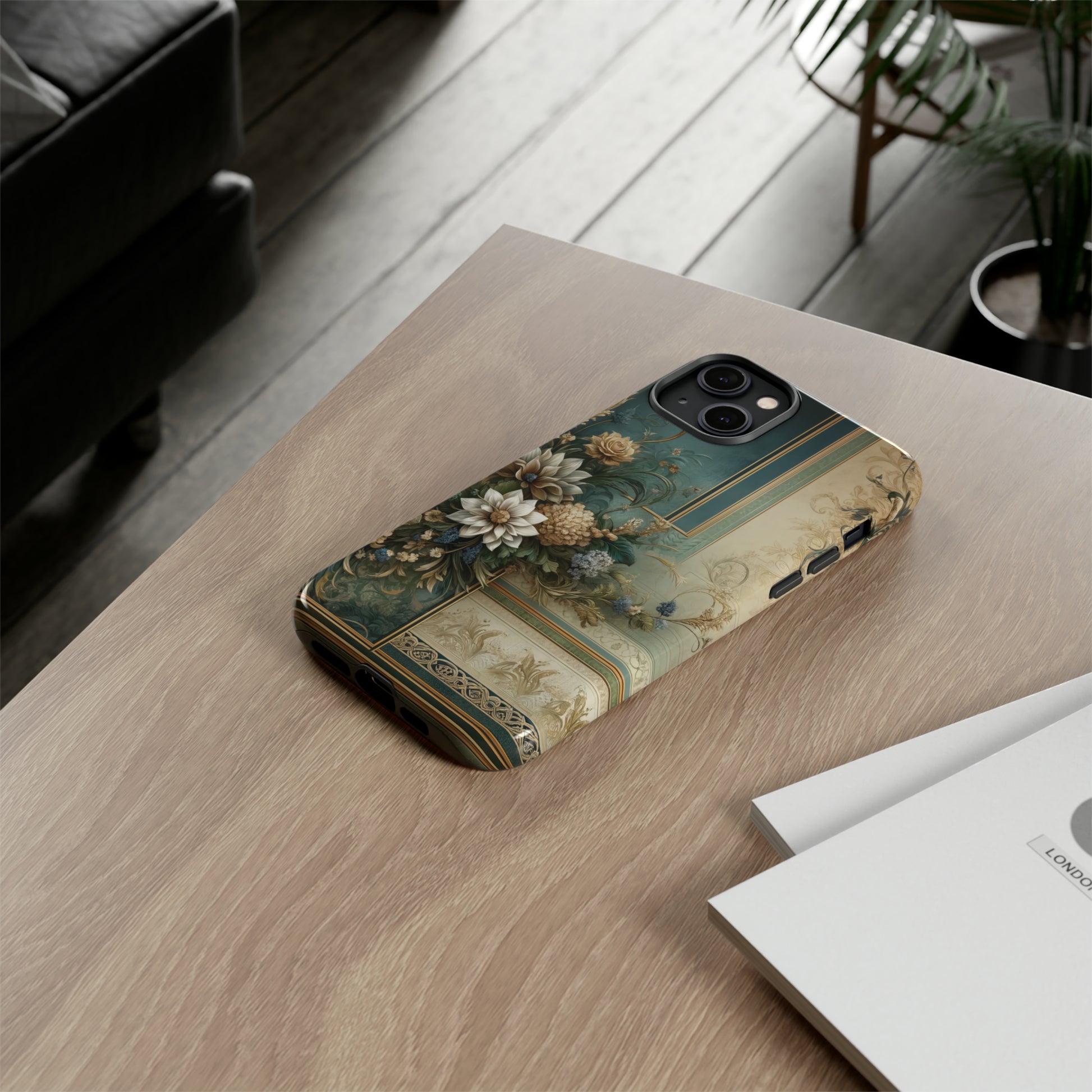 Victorian Floral Boho Luxury Phone Tough Case Floral Elegant Durable Stylish for Modern Devices iPhone 15, Samsung iPhone Samsung Accessory Gift for Her.
