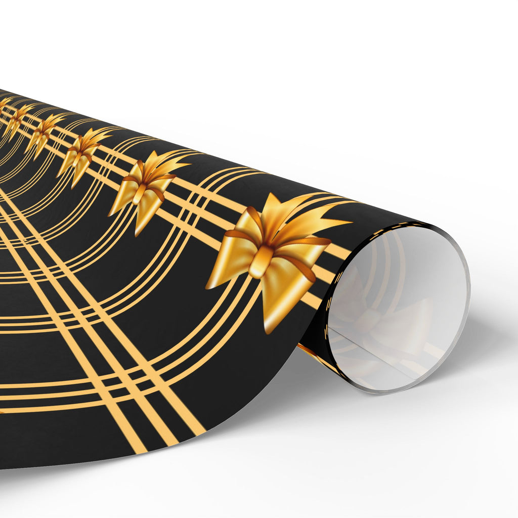 Black and Gold Bows Wrapping Paper Luxury Lover's Wrapping Paper Collection Festive Perfect for Wedding Holiday Decor – Premium Quality