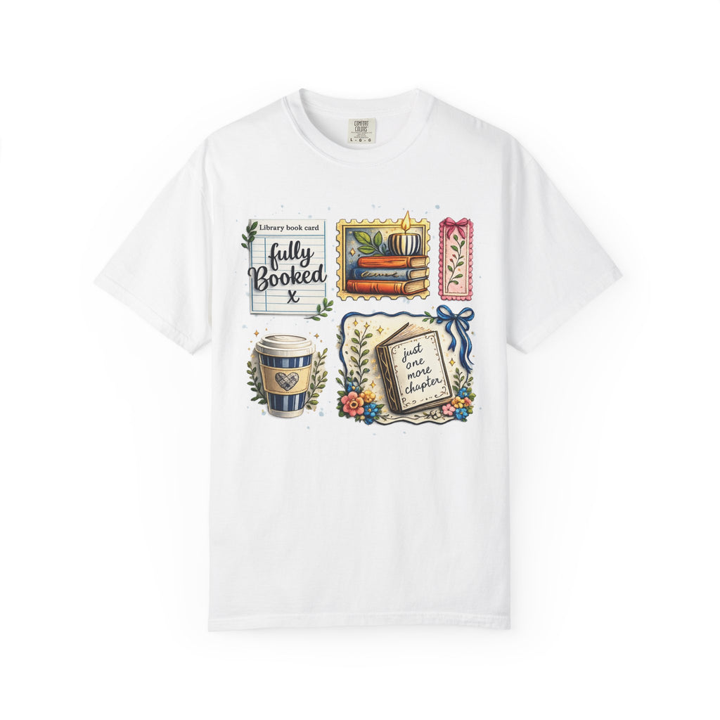 T-shirt Comfort Colors "Just One More Chapter & Coffee" – Confortable pour les amoureux des livres