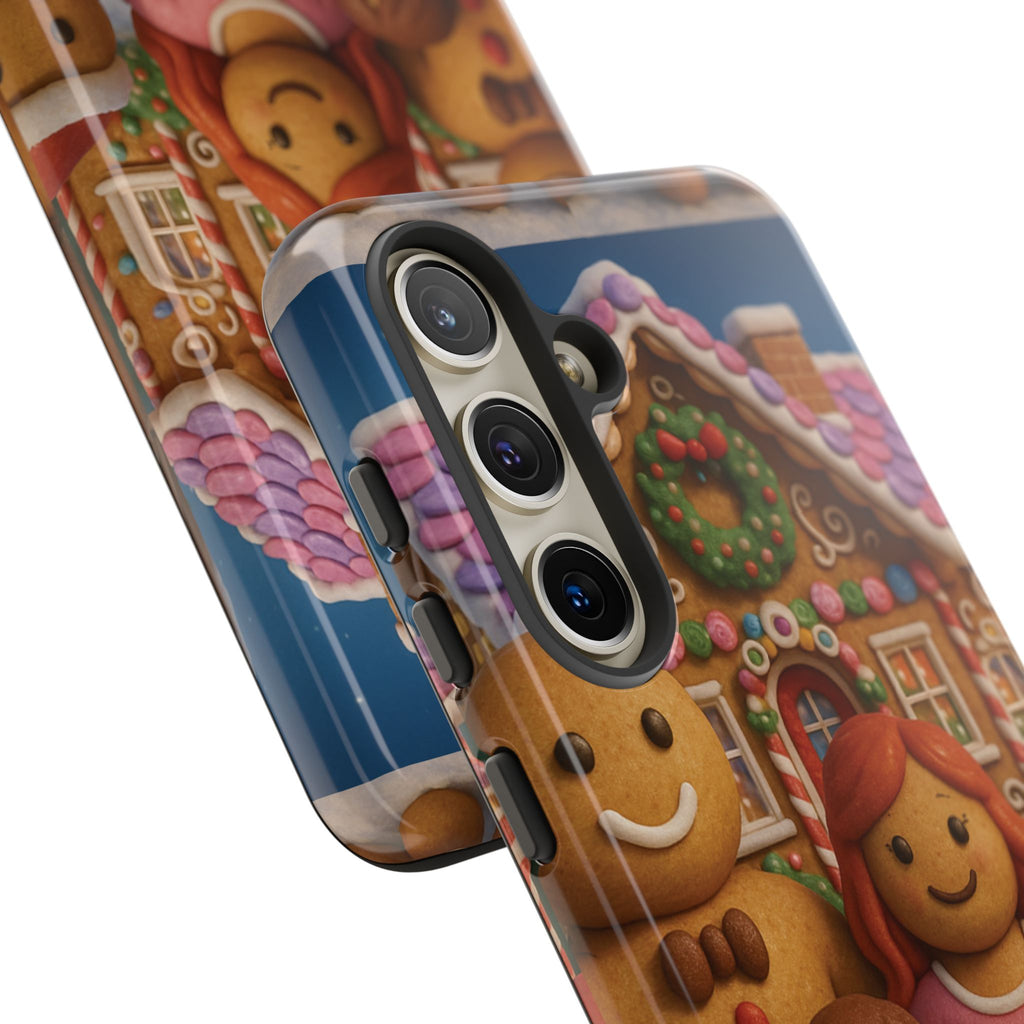 Coque de téléphone esthétique Famille en Pain d'Épices – Design d'inspiration vintage sur le thème de Noël – Étui stylé pour modèles iPhone et Samsung Galaxy