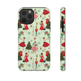 1950s Vintage Phone Case - Retro Christmas Design | Unique Holiday Protection for Your Device | Stylish & Durable Cover Gift for Her Phone 15, Samsung iPhone Samsung Accessory Gift for Her