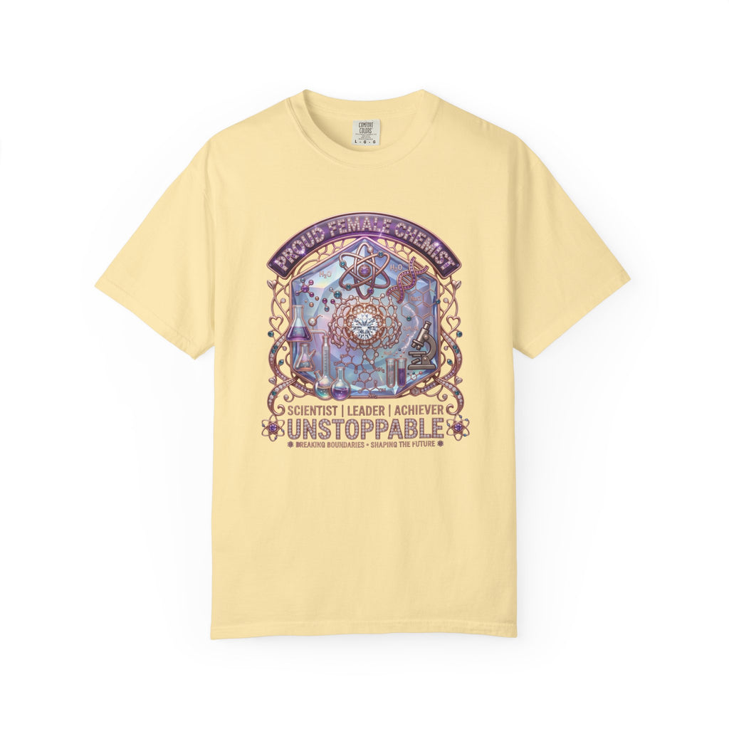 T-Shirt 'Unstoppable' Scientist Leader Achiever Graphic Tee Proud Chemist. Scientist. Leader. Unstoppable. STEM Graphic Tee