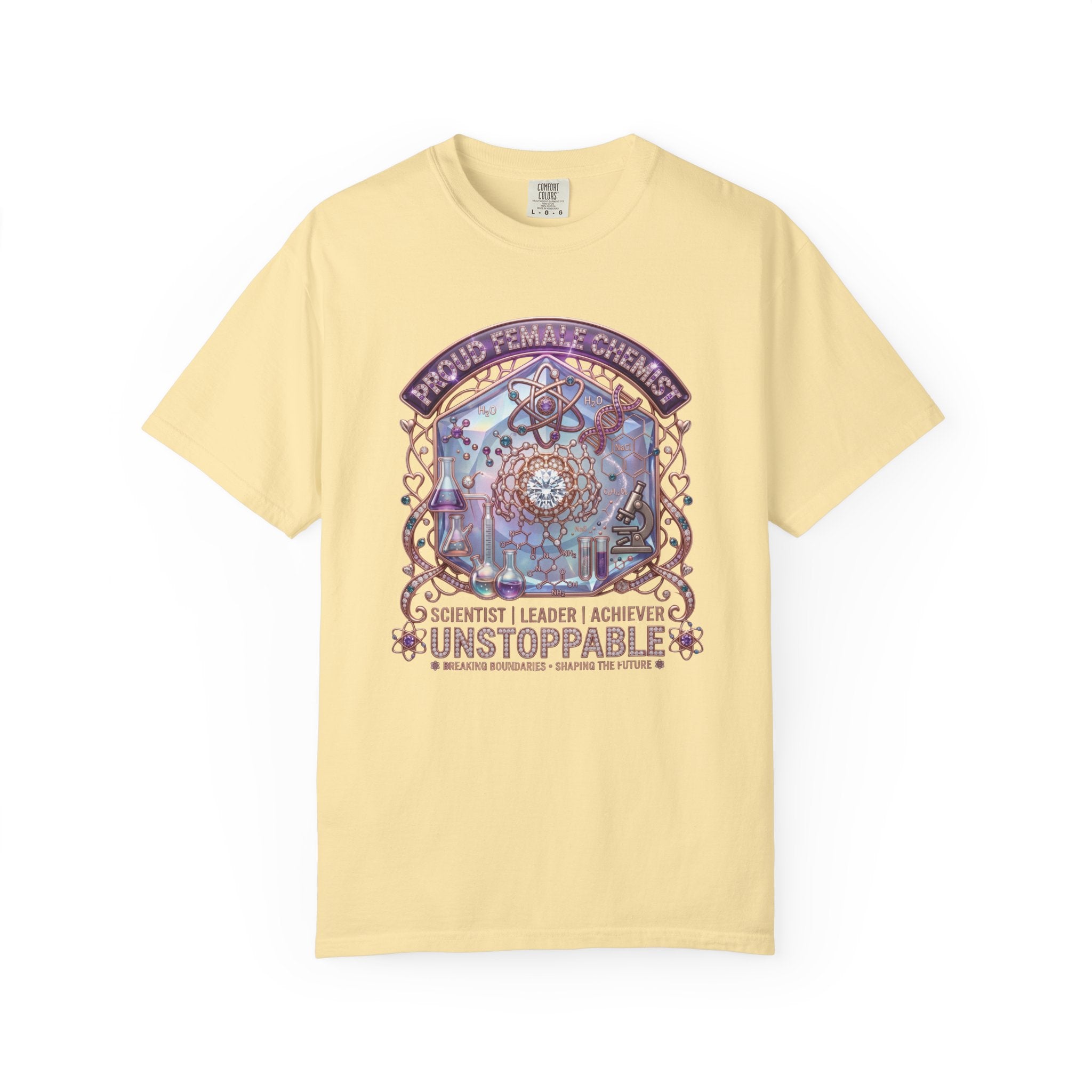 T-Shirt 'Unstoppable' Scientist Leader Achiever Graphic Tee Proud Chemist. Scientist. Leader. Unstoppable. STEM Graphic Tee