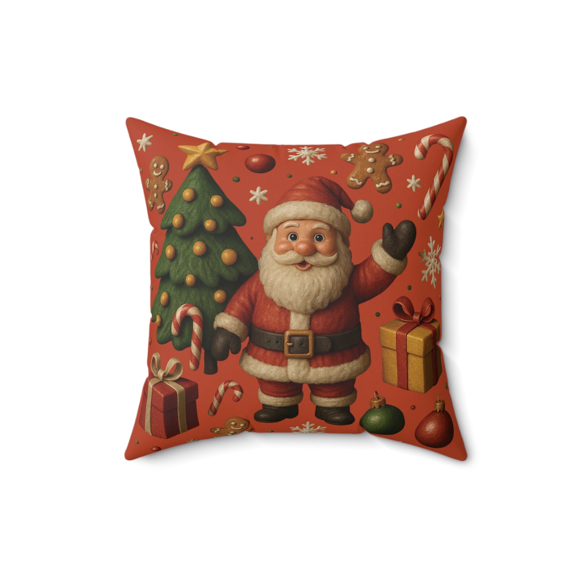 Christmas Square Pillow Festive Holiday Throw Cushion, Cozy Seasonal Decor for Couch, Bed, or Chair, Available in 16x16, 18x18, and 20x20 SizesReading Nook