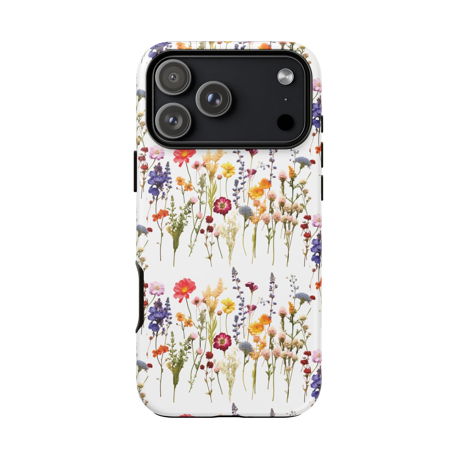 White Best Phone Case Press Flowers Floral 3D Illusion Luxury Tough Case Floral Elegant Durable Stylish for Modern Devices iPhone 17, 16, 15, Samsung iPhone Samsung Accessory Gift for Her