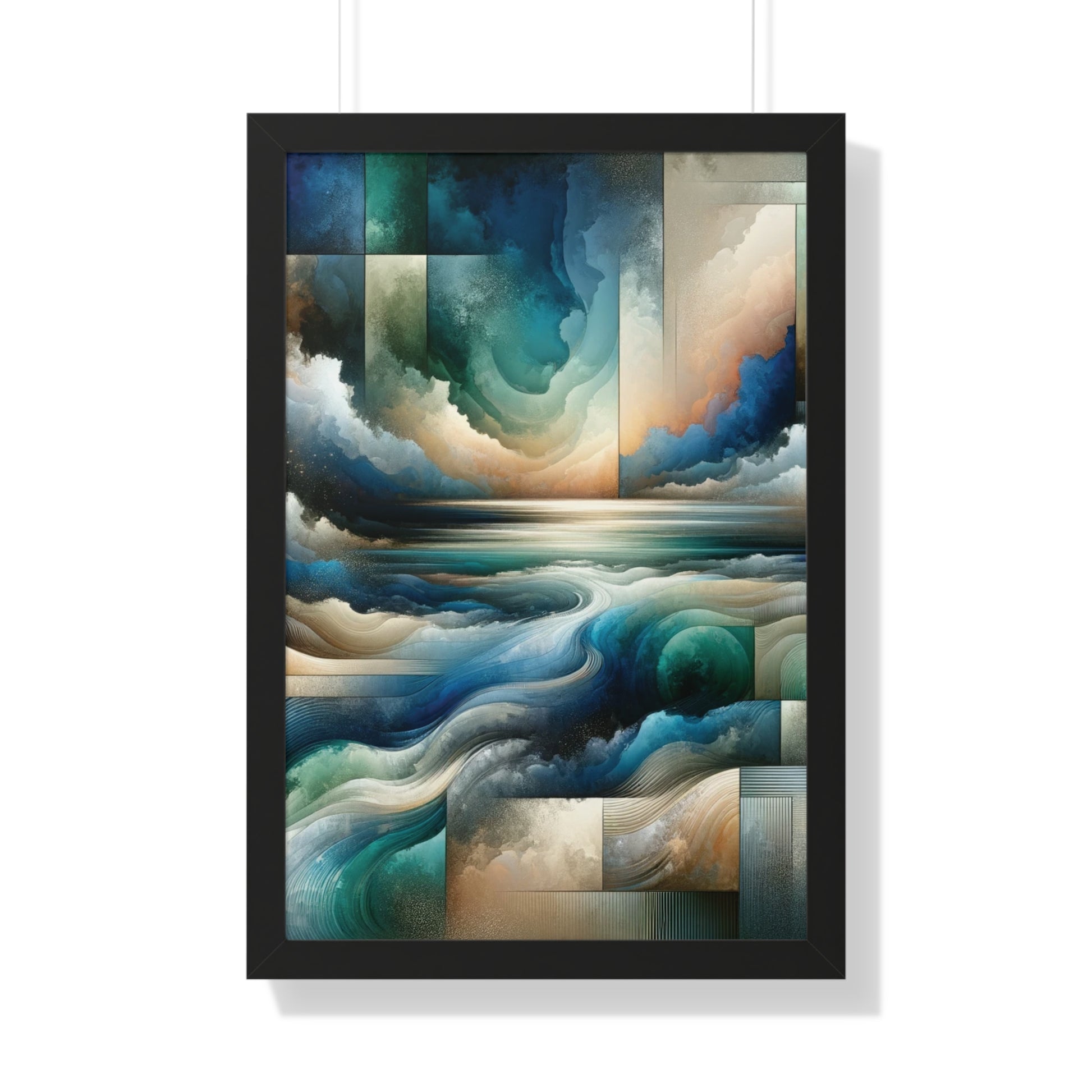 Contemporary Elegance Abstract Modern Art Framed Canvas Print Wall Classic Encased in Black, White, or Walnut Frames with Durable Acrylic Protection Ready to Hang Timelessly Crafted..