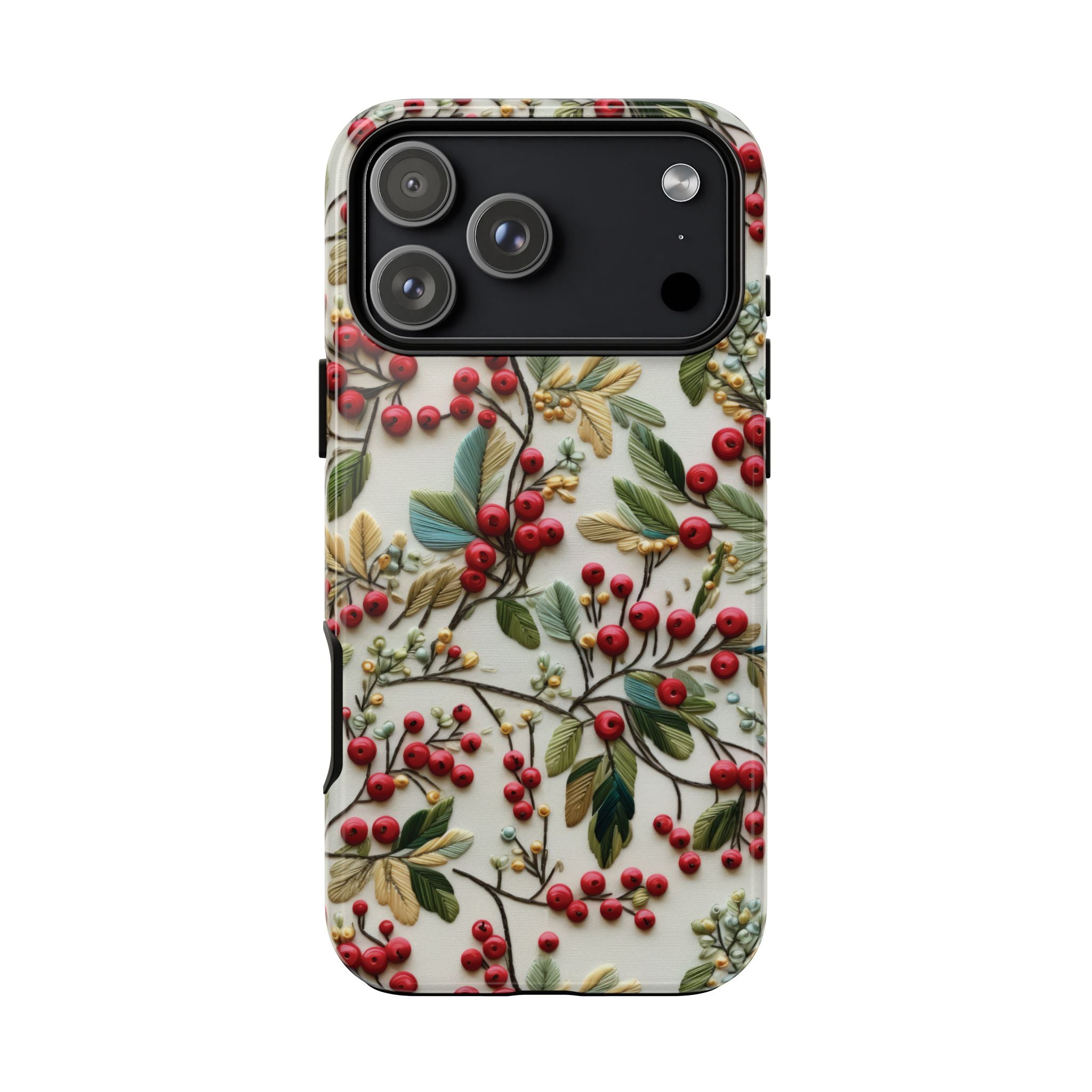 Holly Christmas Wildflowers Boho Chic Design Phone Case - Stylish, Protective Cover for All Models Gift for Mom Accessory Gift for Her