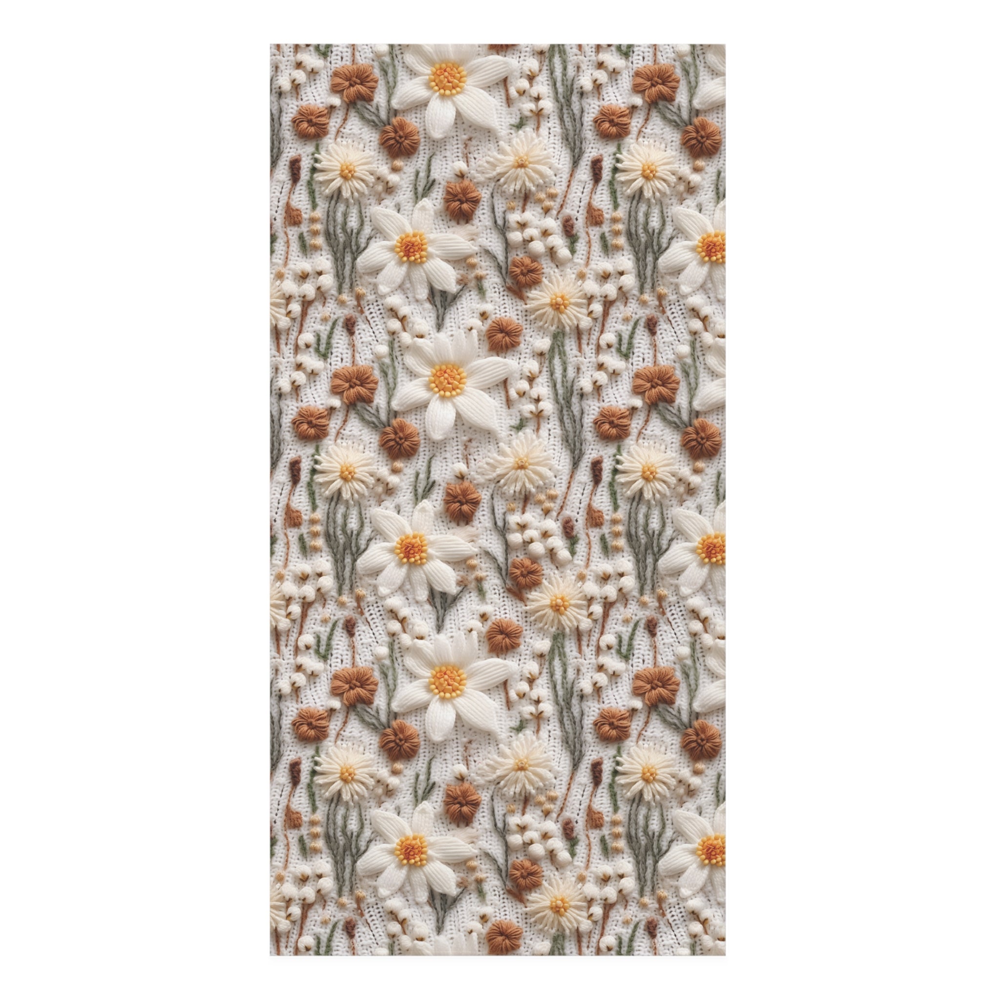 Wildflower Mirage 3D Embroidery Illusion Boho Towel Soft & Luxurious Mink-Cotton Towel 30x60 Elevate Your Bath Experience Vibrant Nature-Inspired Elegance Housewarming Gift.