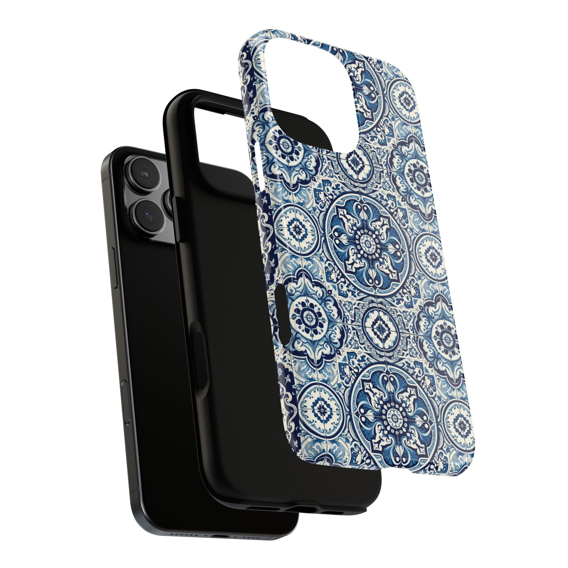 Azulejo Tile Phone Case Elegant Mediterranean Blue Porcelain Design iPhone 17, 16, 15, Samsung iPhone Samsung Accessory Gift for Her