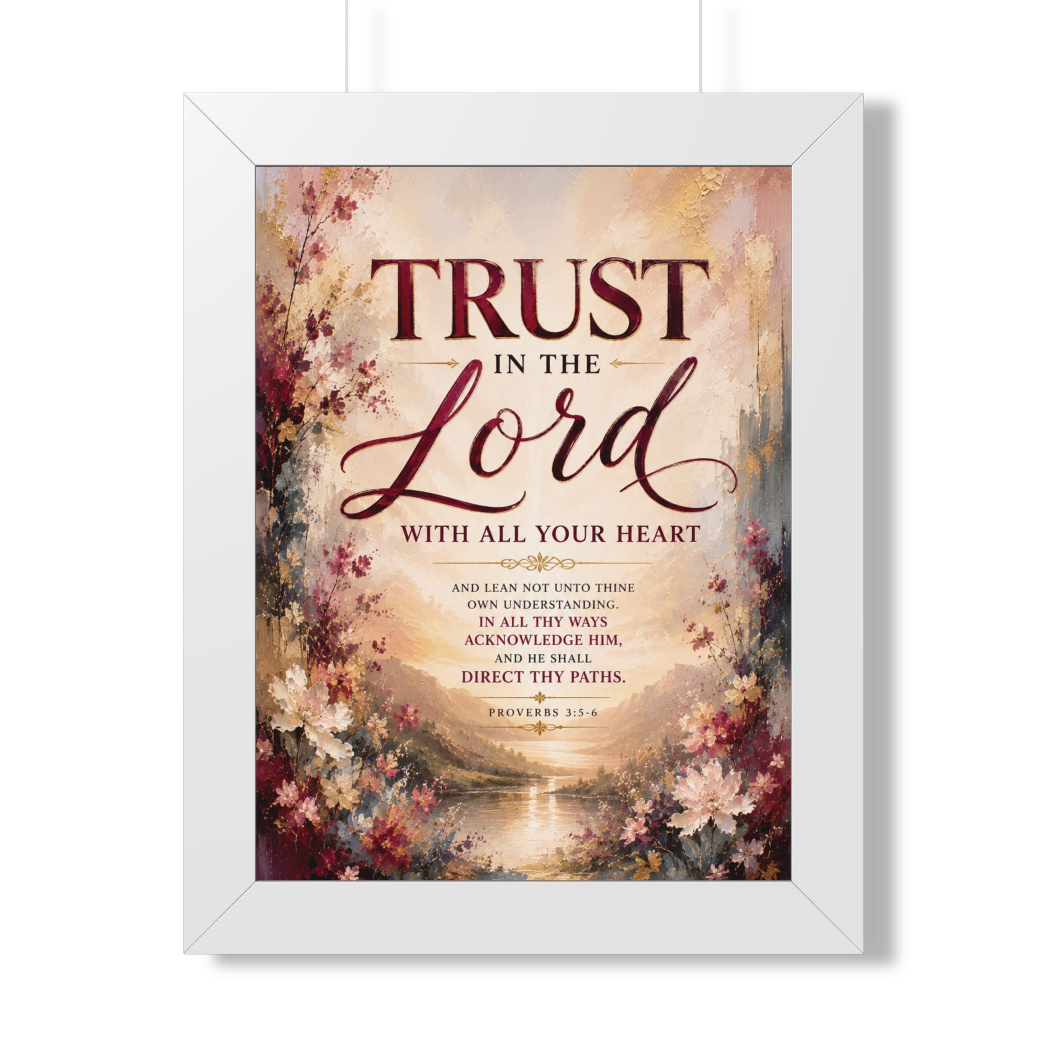 Trust in the Lord Scripture Art Poster | Framed Vertical Poster