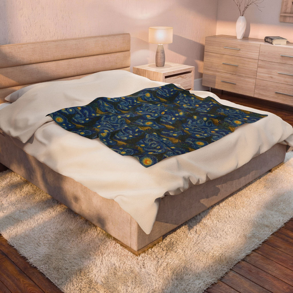 Van Gogh Illusion Design Perfect for Art Lover, Elegant Luxury Throw, Soft Cozy Elegant Home Decor