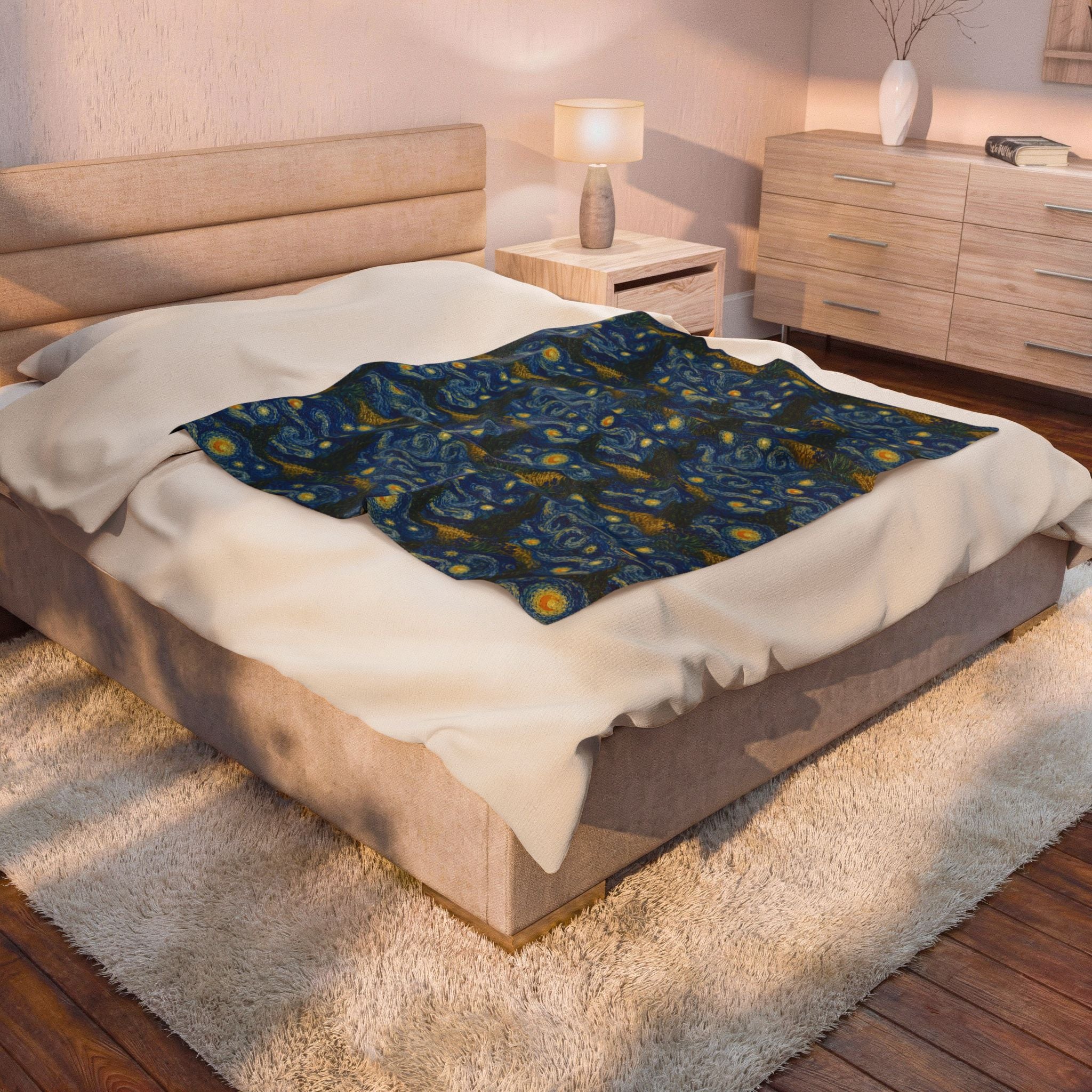 Van Gogh Illusion Design Perfect for Art Lover, Elegant Luxury Throw, Soft Cozy Elegant Home Decor