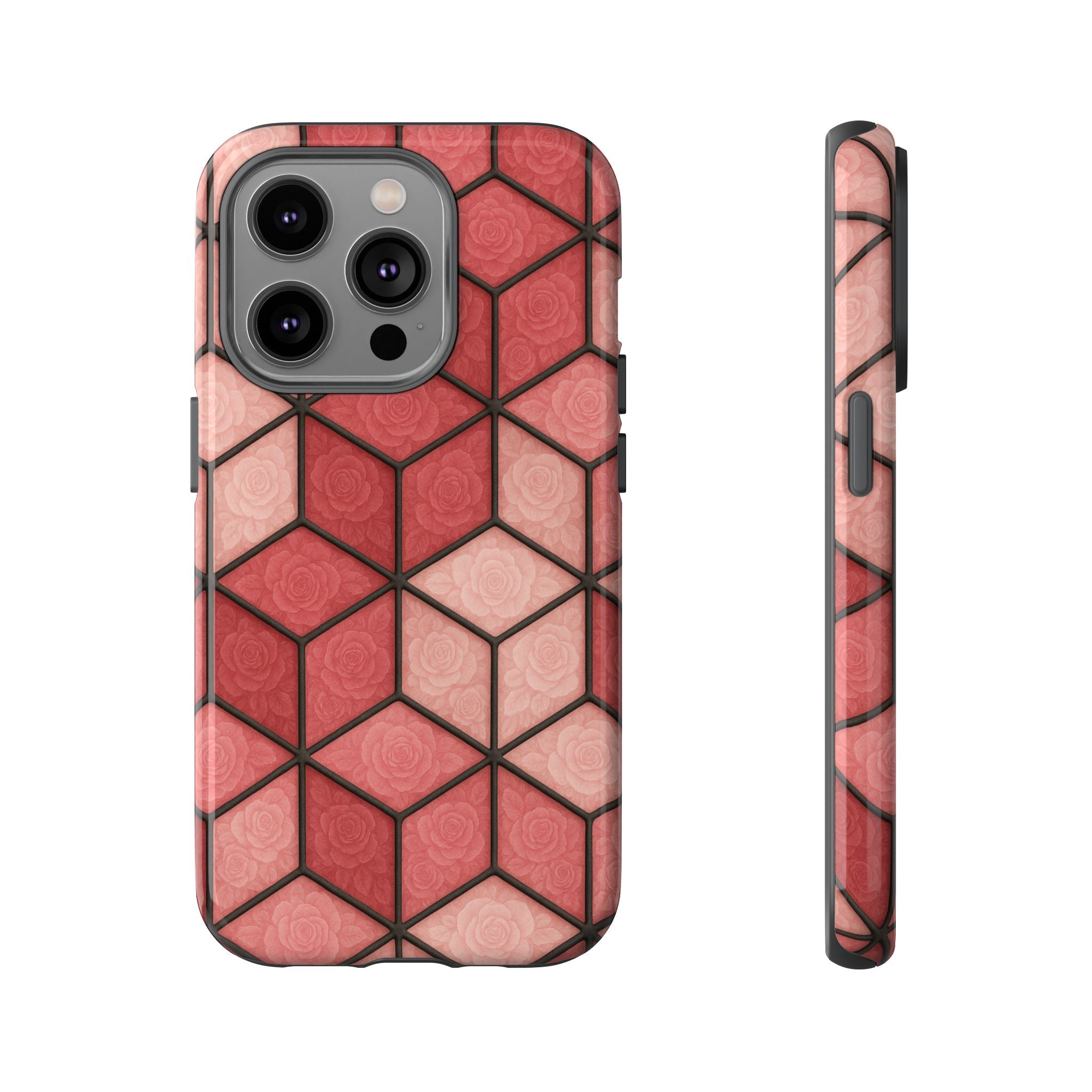 Geometric Stained Glass Illusion Phone Case Colorful Abstract Art, Aesthetic Protective Cover for iPhone, Samsung & Google, Unique Gift Idea Mom