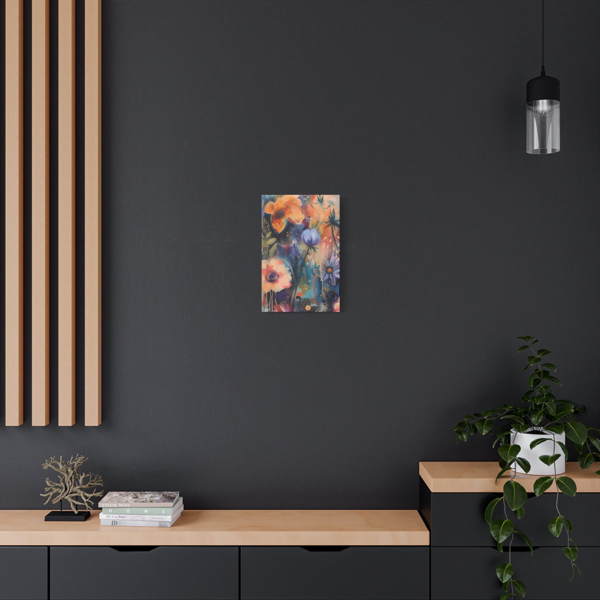 Boho Floral Wall Art Matte Canvas Stretched, Vibrant Botanical Design, Perfect for Living Room, Bedroom, or Office Decor, Adds a Stylish Touch to Any Space1.25" - MRSBYVALLE