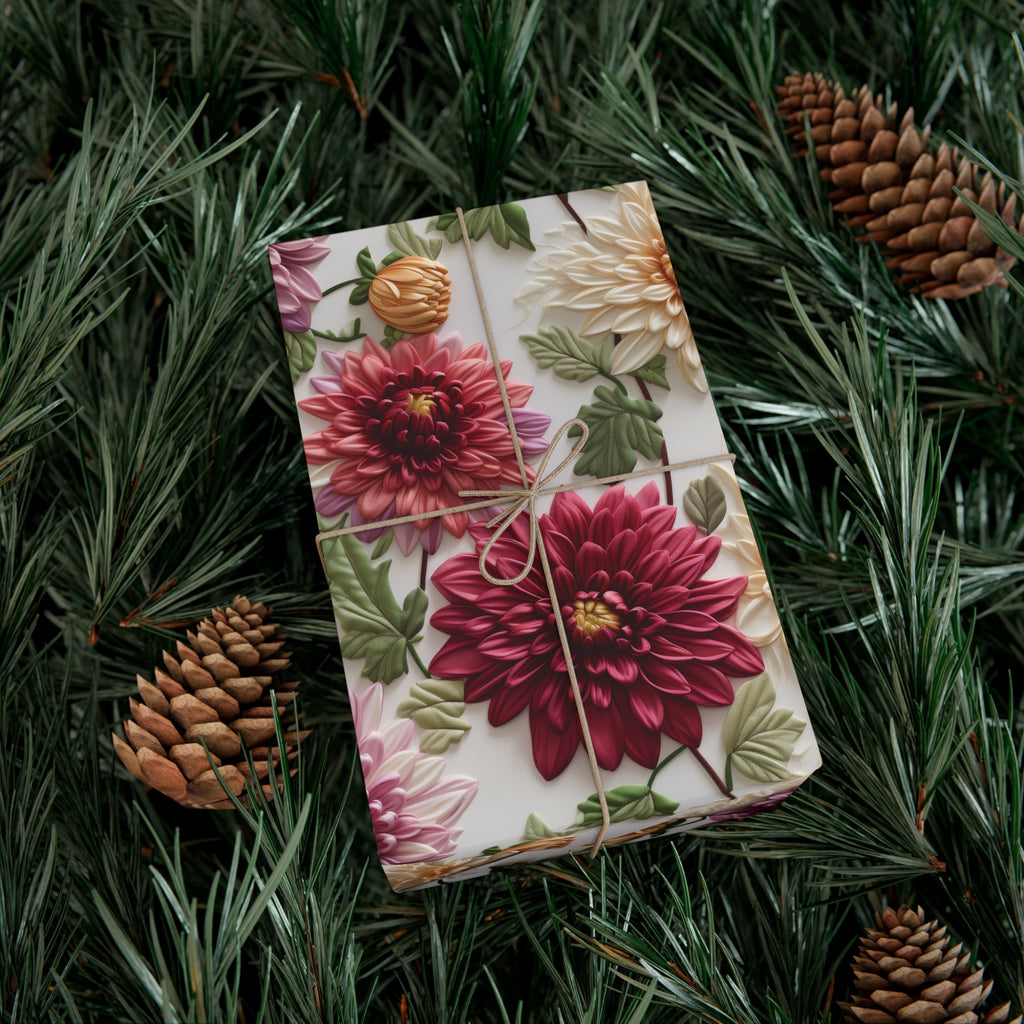 Elegant Fall Floral Wrapping Paper | Autumn-Inspired Gift Wrap with Vibrant Seasonal Blooms | Perfect for Thanksgiving, Birthdays, & Special Occasions | Premium Quality Gifts Moms - MRSBYVALLE