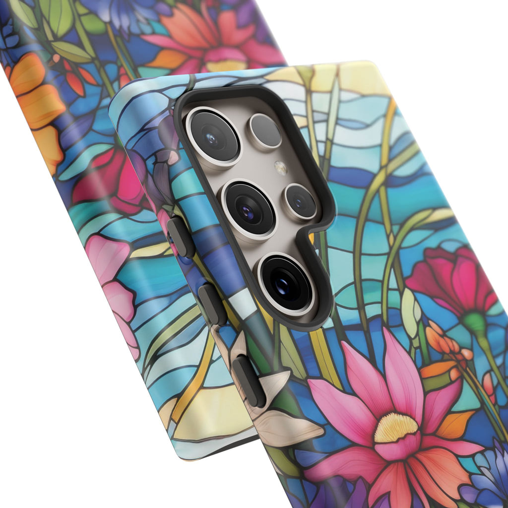 Wildflowers Stain Glass Illusion Phone Case Unique Holiday Protection for Your Device | Stylish & Durable Cover Gift for Her Phone 15, Samsung iPhone Samsung Accessory Gift for Her
