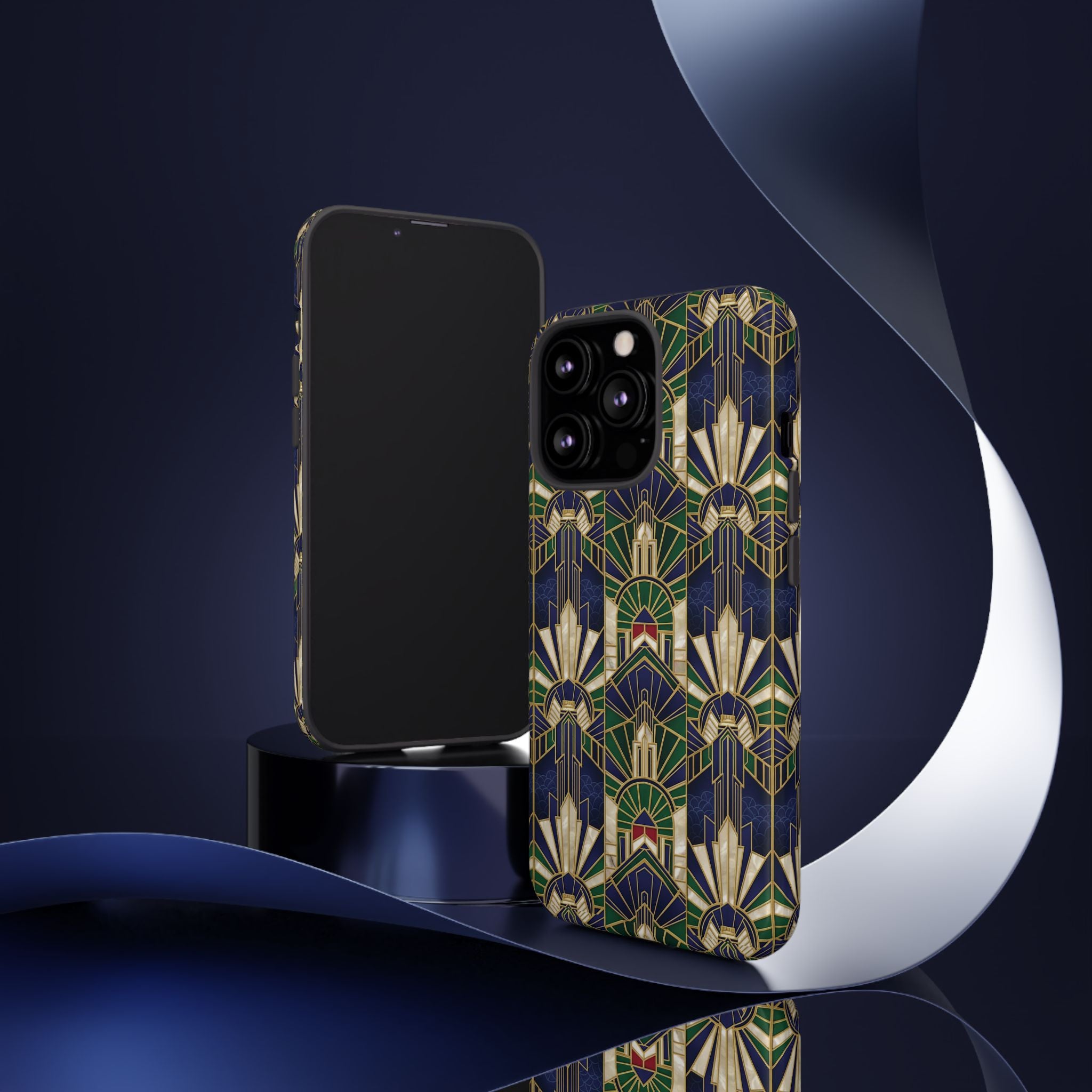 Navy & Gold Art Deco Phone Case — Imperial Art Deco Tough Case