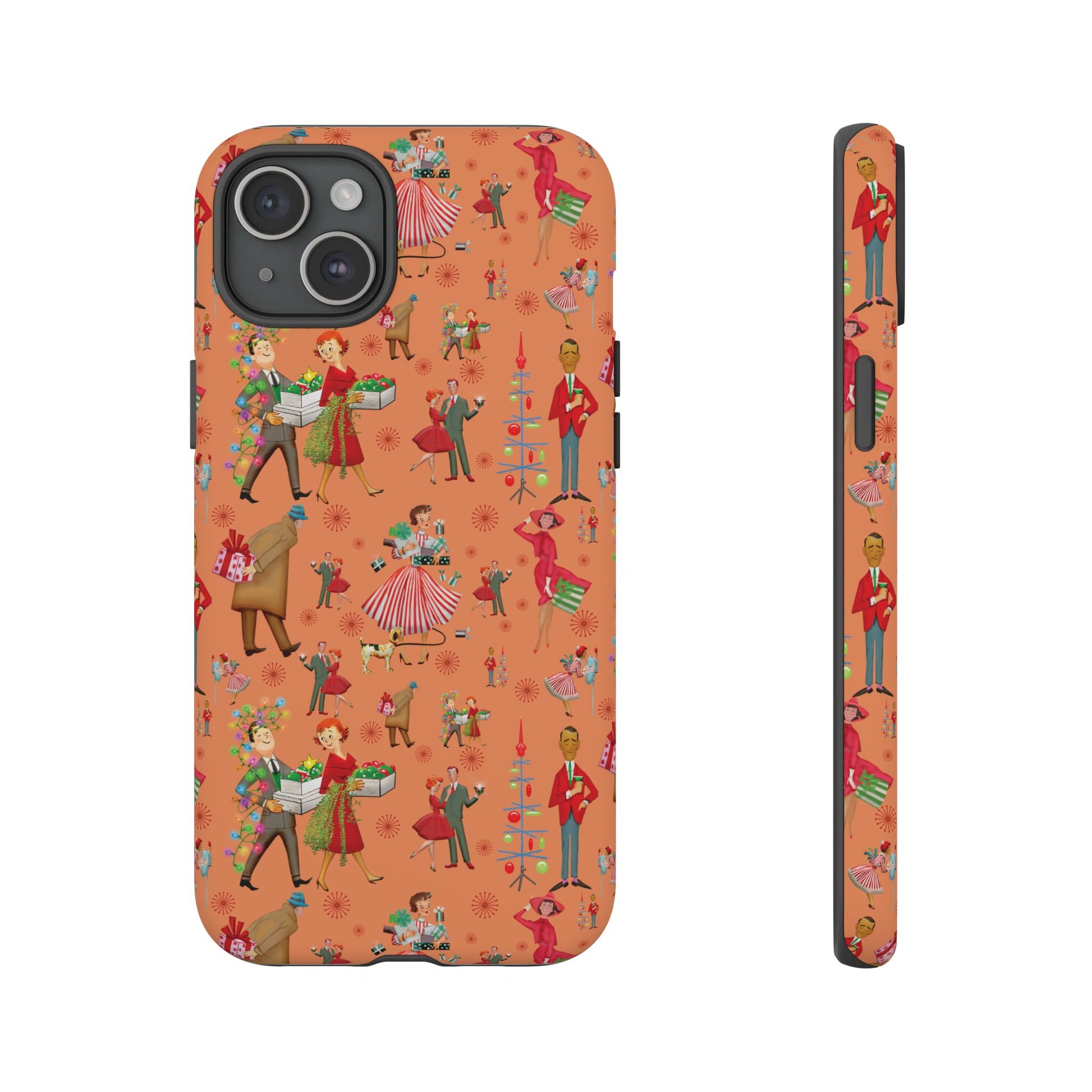 Retro Christmas 50s Phone Case Unique Holiday Protection for Your Device | Stylish & Durable Cover Gift for Her Phone 17, 16, 15, Samsung iPhone Accessory Gift for Her