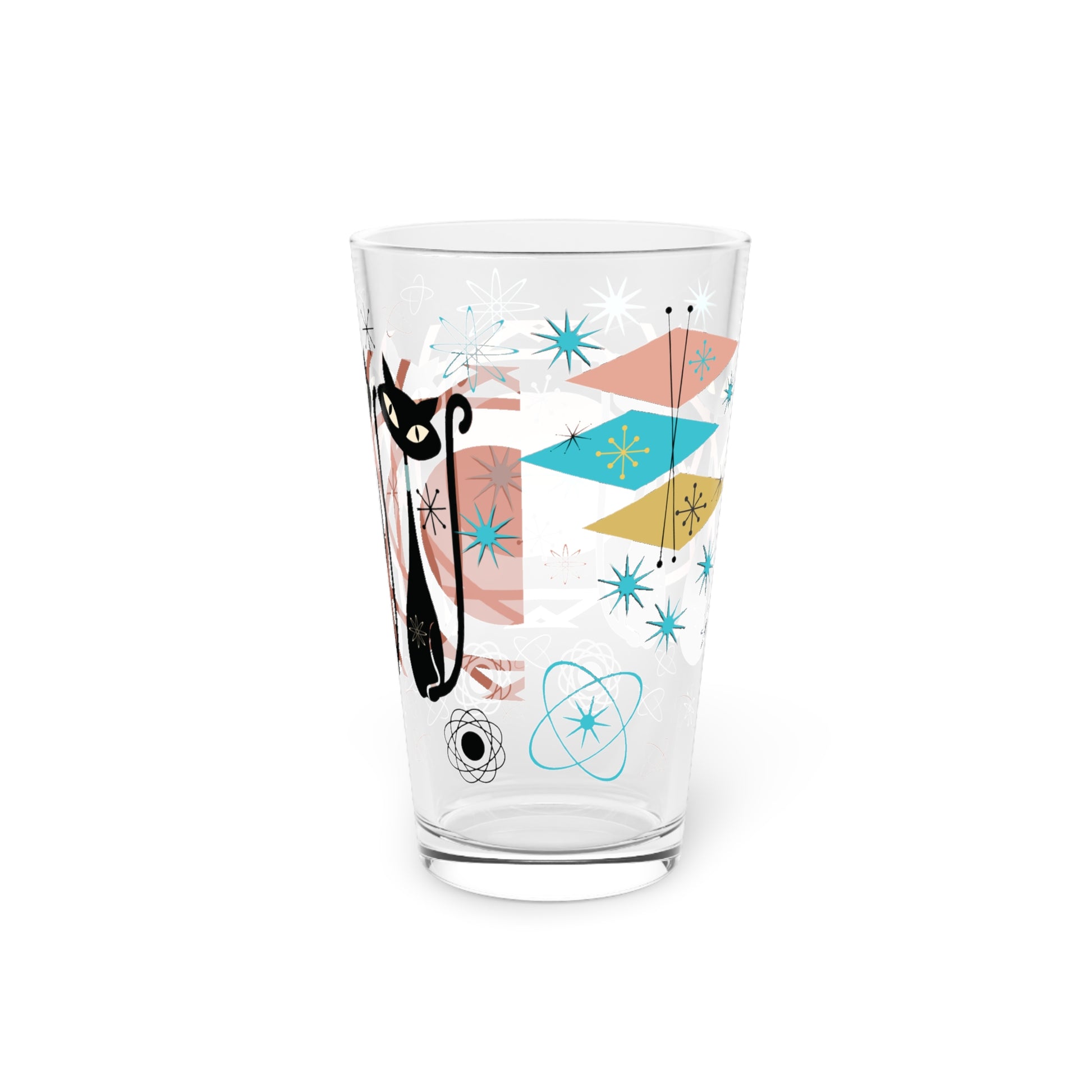Atomic Cat Pint 16 Oz Glass Stylish & Durable Drinkware for Everyday Use, Perfect Gift Item Dishwasher Party Drinkware, Cocktail, Wedding Perfect for Parties Glassware, New House Gift.