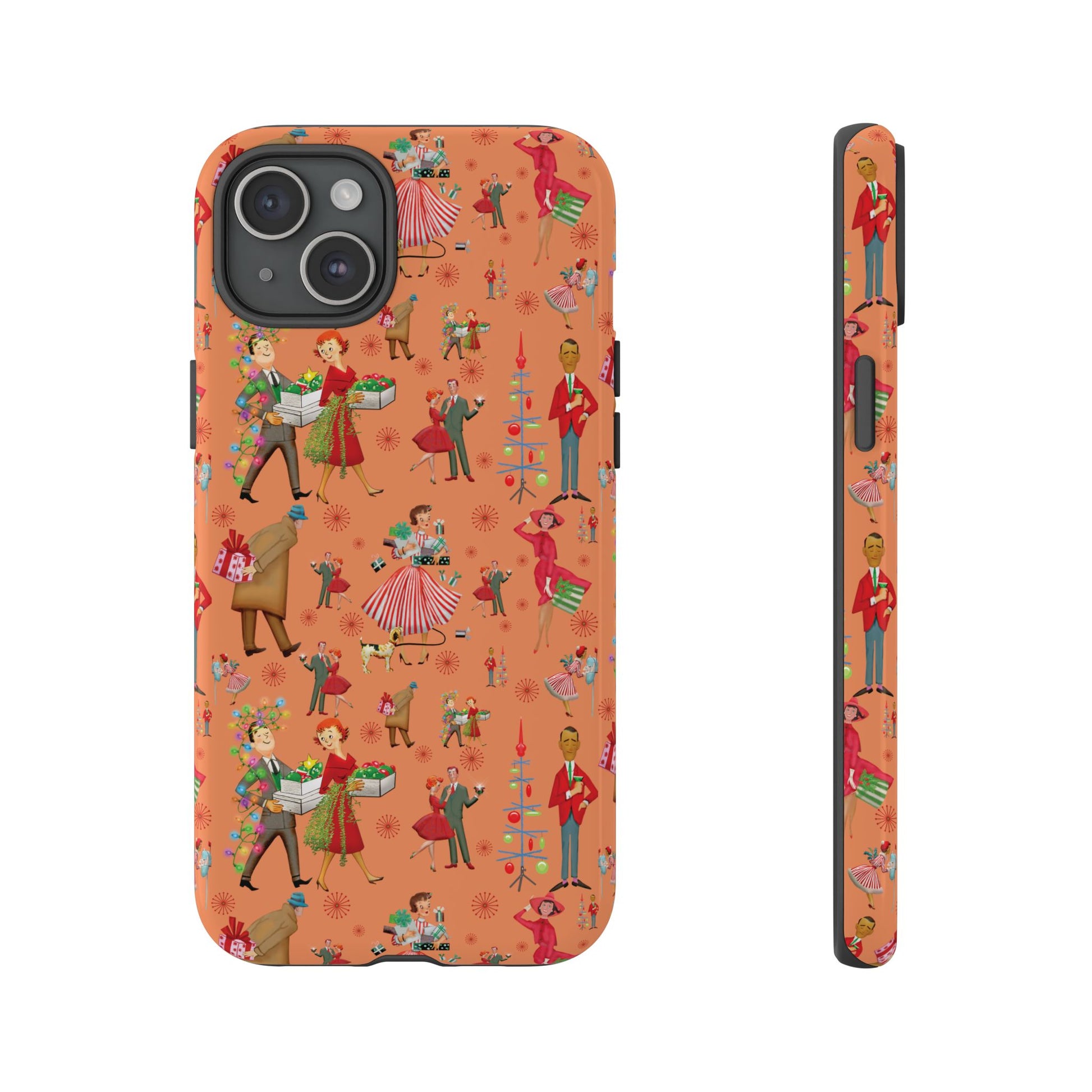 Retro Christmas 50s Phone Case Unique Holiday Protection for Your Device | Stylish & Durable Cover Gift for Her Phone 17, 16, 15, Samsung iPhone Accessory Gift for Her