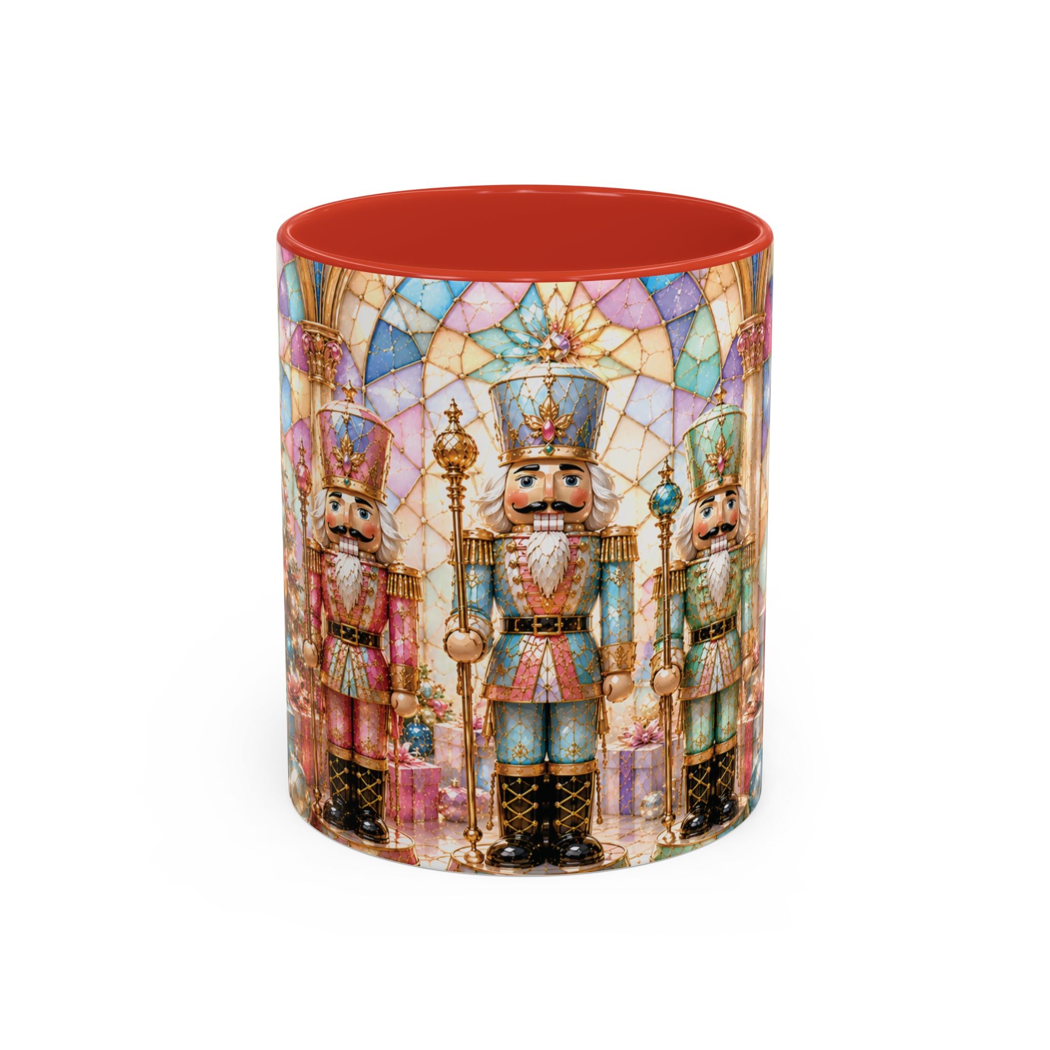 Nutcracker Christmas Coffee Mug – Festive Stained-Glass Holiday Accent Cup (11/15oz) Gift for Her