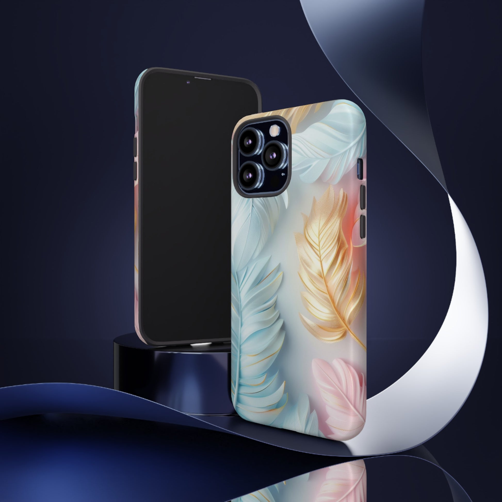 Pastel Feathers Protective Phone Case Gift for Her Phone 15, Samsung iPhone Samsung Gift for Her Case iPhone 15, Samsung iPhone Samsung Accessory Gift for Her
