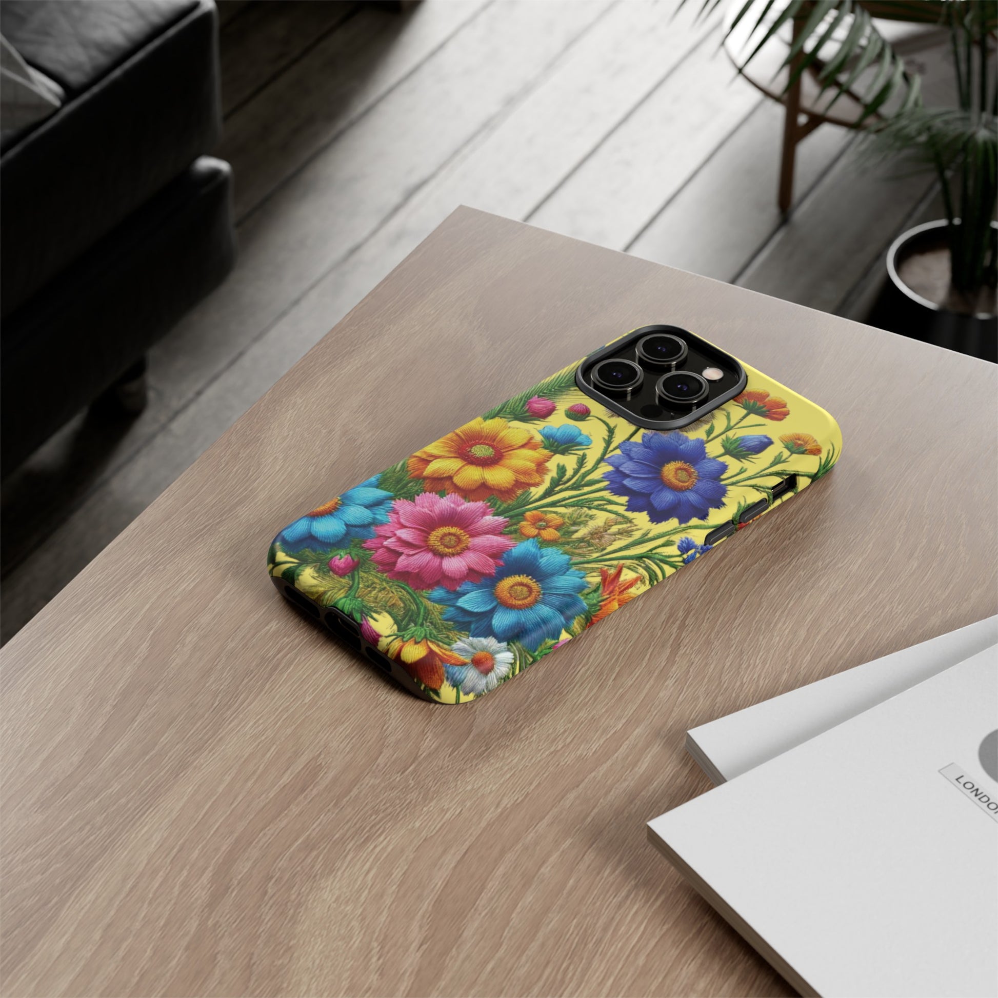 Phone Case Yellow Bright Floral Protective Phone Case Gift for Her Phone 15, Samsung iPhone Samsung  iPhone 15, Samsung iPhone Samsung Accessory Gift for Her