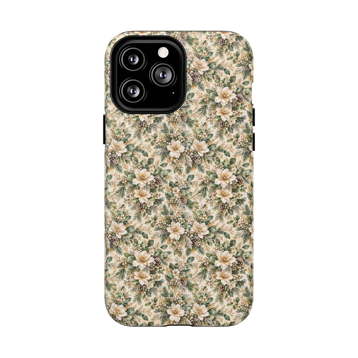 Sage Green & Champagne Floral MagSafe Tough Phone Case