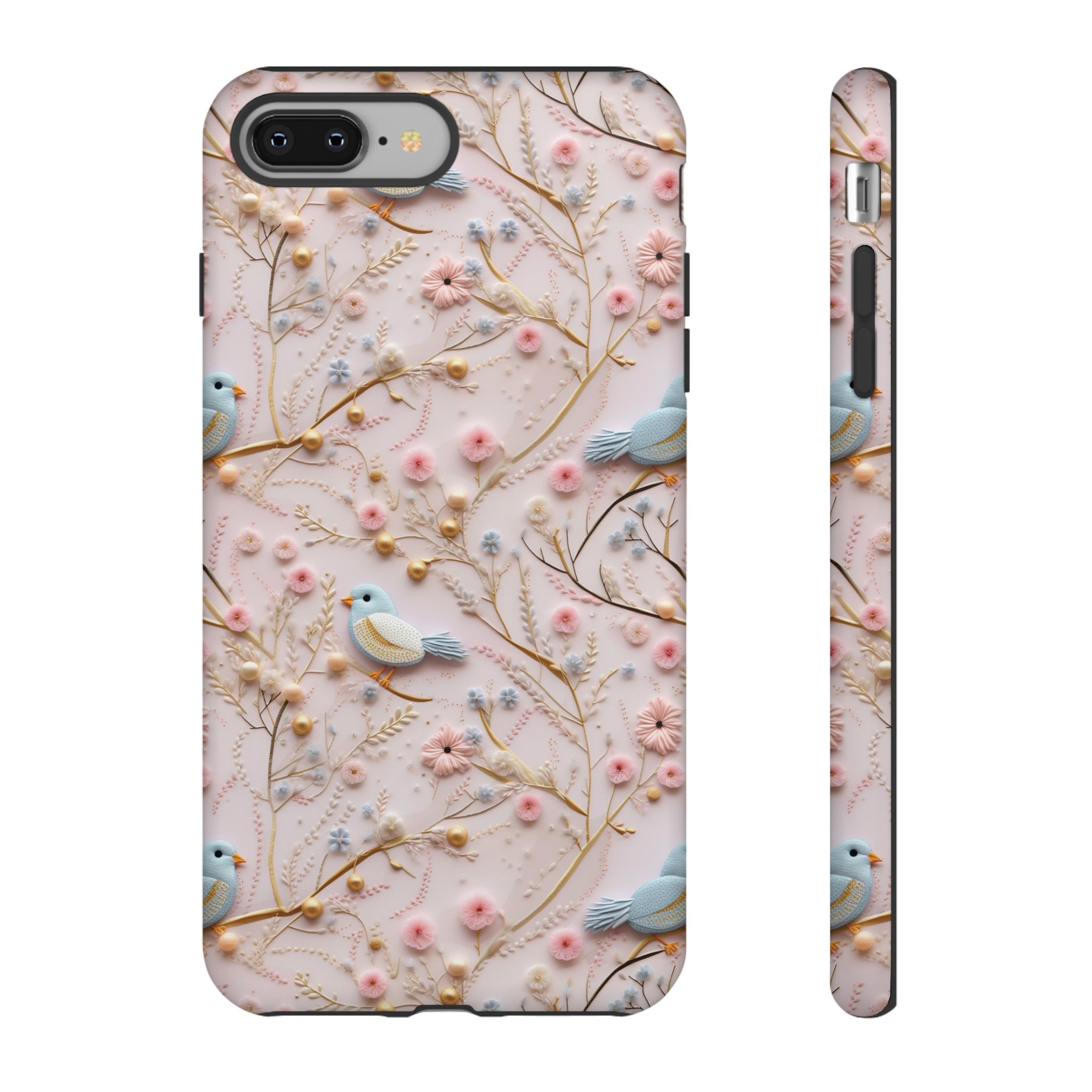 3D Birds Elegant Faux Flowers Phone Case Stylish & Durable for iPhone Samsung Gift iPhone 15, 14, 13 Samsung Pixel Gift for Mom Accessory Gift for Her