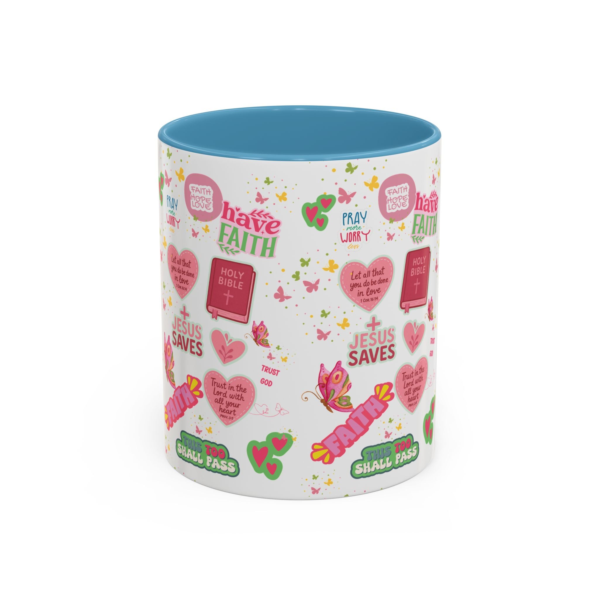 Commencez votre journée avec la foi | Mug chrétien avec verset biblique | Cadeau inspirant pour chrétiens | Mug à café en céramique 325 ml et 443 ml Matins de printemps douillets