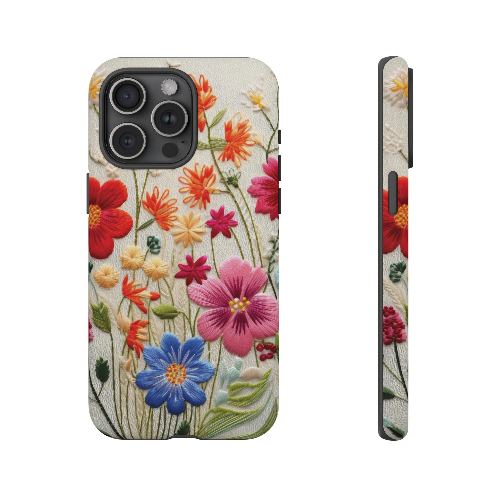 3D Floral Phone Case Elegant Faux Flower Durable for iPhone Samsung Smartphone iPhone 15, 14, 13 Samsung Gift for Mom