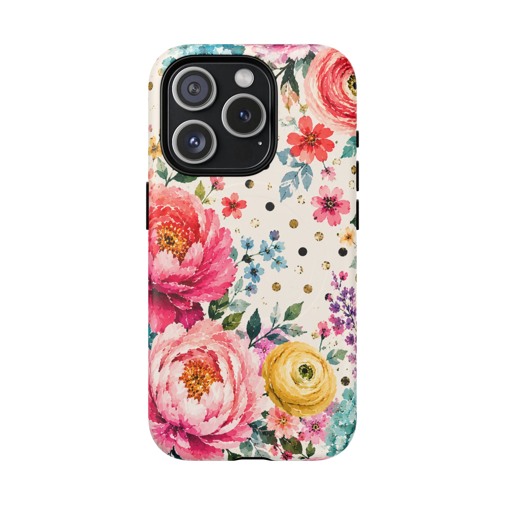 Watercolor Floral Peonies phone case | magnetic slim protective case