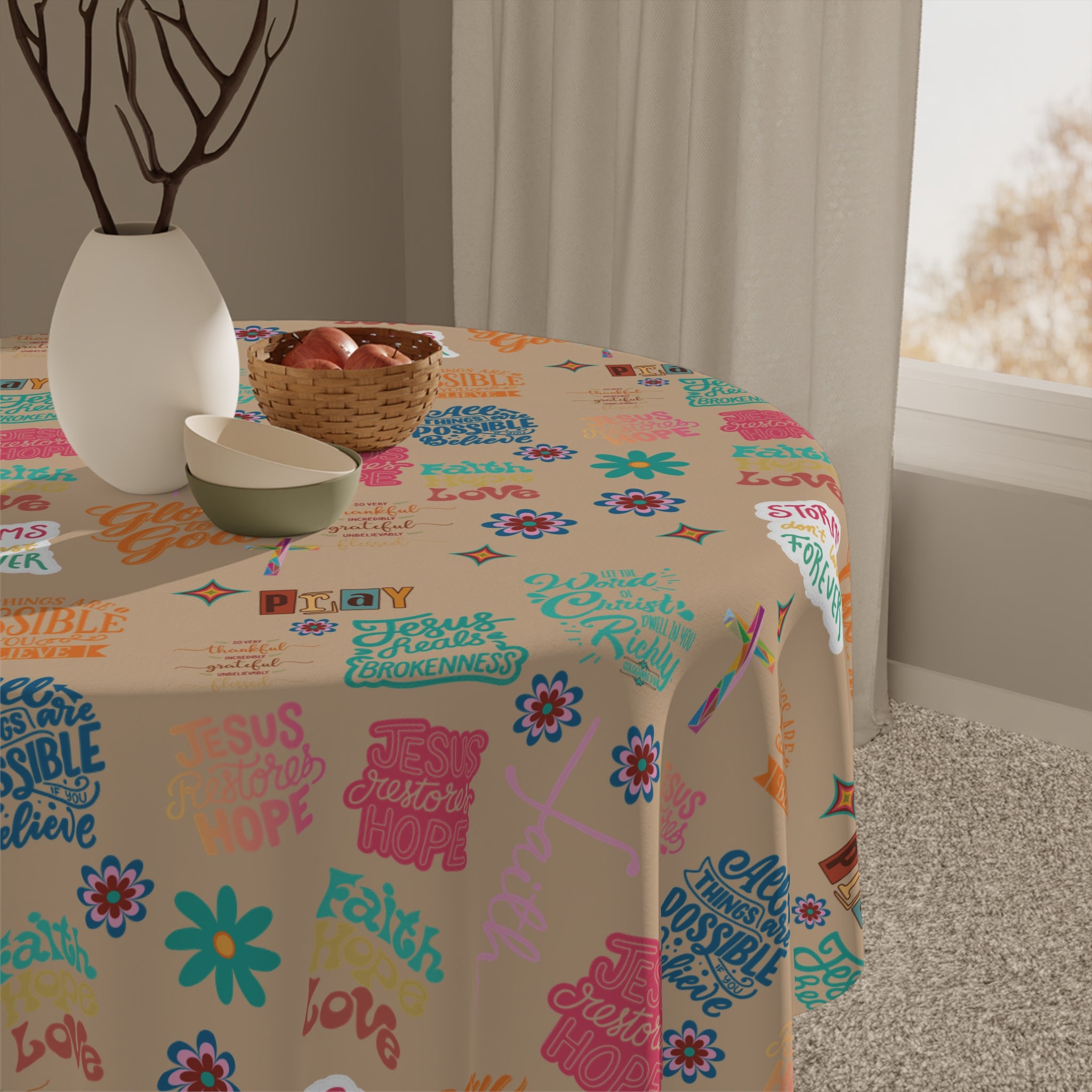 Tablecloth - Motivational Bible Verses, Perfect Housewarming Gift