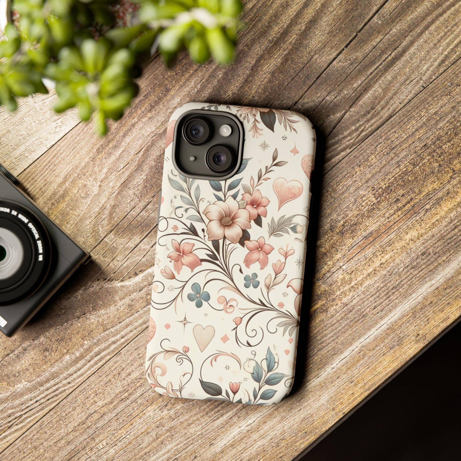 Floral Design Luxury Phone Tough Case Floral Elegant Durable Stylish for Modern Devices iPhone 17, 16 15, Samsung iPhone Samsung Accessory Gift for Her