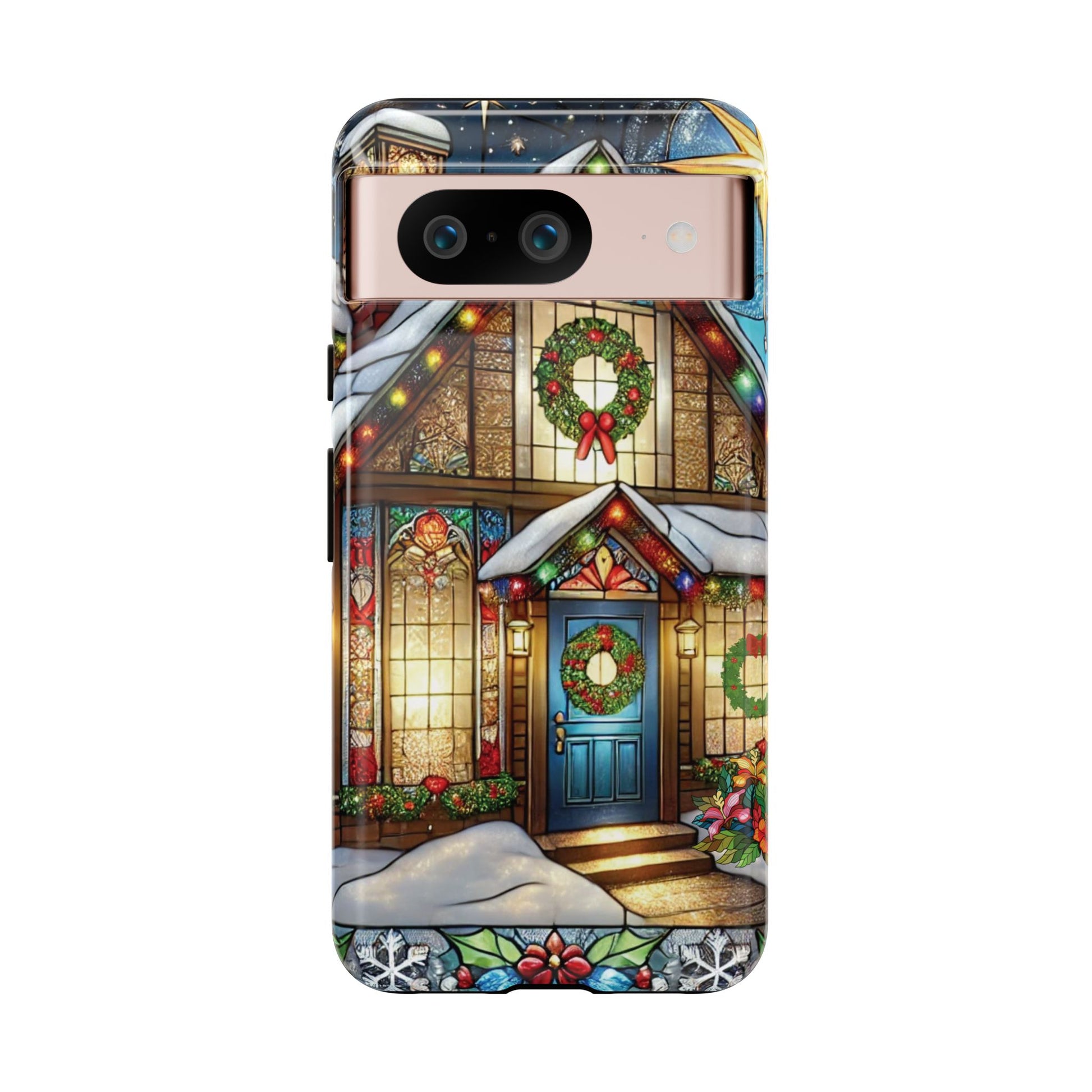 Stain Glass Christmas Phone Case Unique Holiday Protection for Your Device | Stylish & Durable Cover Gift for Her Phone 15, Samsung iPhone Samsung Accessory Gift for Her