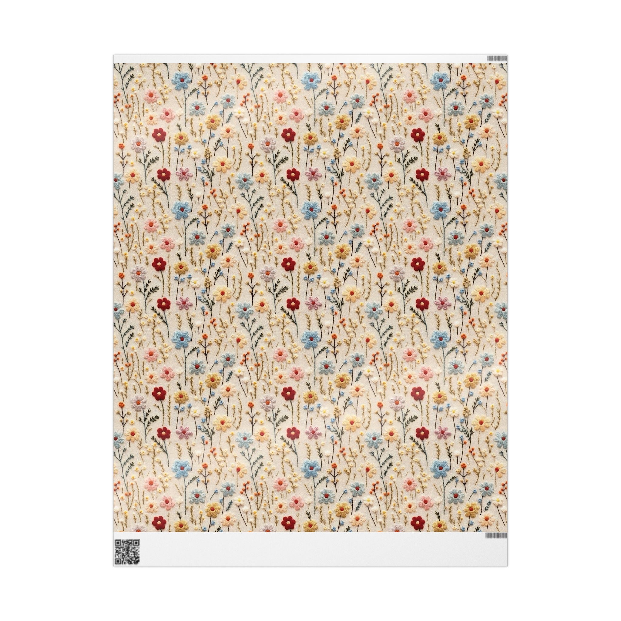 BOHO 3D Illusion Wildflowers Gift Wrap it's Perfect for Weddings, Bridal and Baby Showers Eco-Friendly, Vibrant Design in Matte Satin, All Occasion