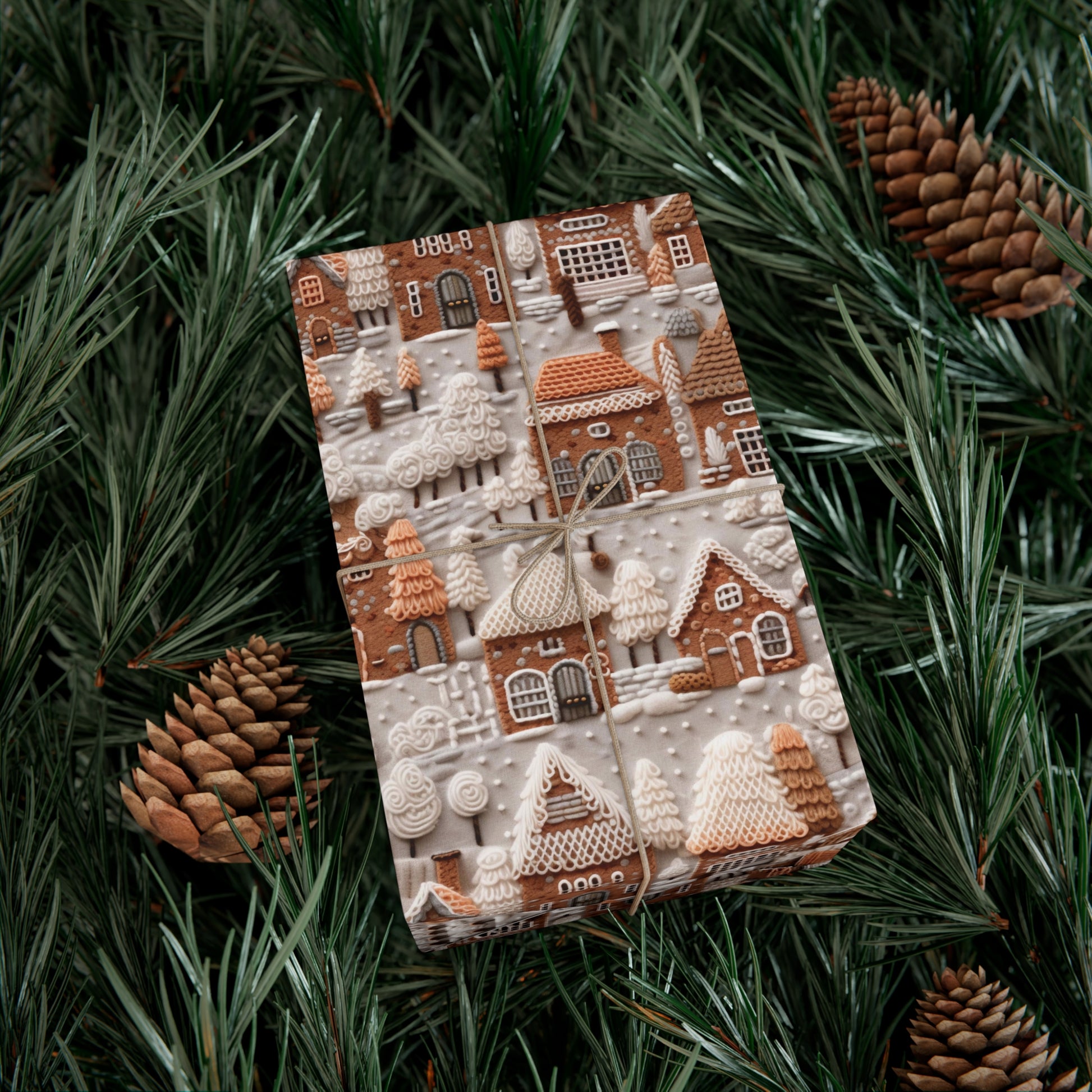 Charming Gingerbread House Wrapping Paper - Festive Holiday Design, Premium Quality, 100% Recyclable, Perfect for Christmas Gifts and Special Occasions - MRSBYVALLE