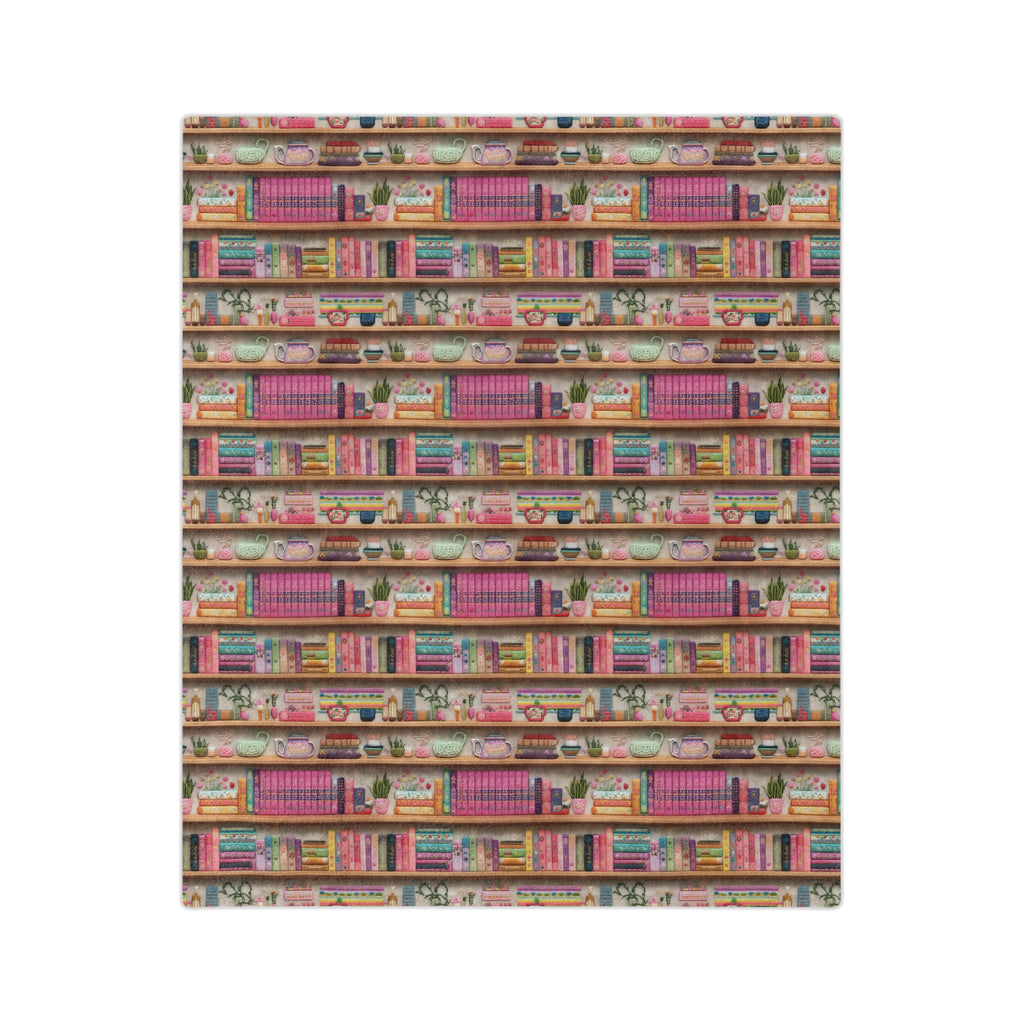 Enchanting 3D Embroidery Illusion Books on Pastel Shelves Minky Blanket Perfect for Readers and Literary Enthusiasts Ultra Soft lightweight Perfect for Home, Couch, or Bed | Best Gift  Comfort Blanket, Perfect for Snuggling Housewarming Gift Throw - MRSBYVALLE