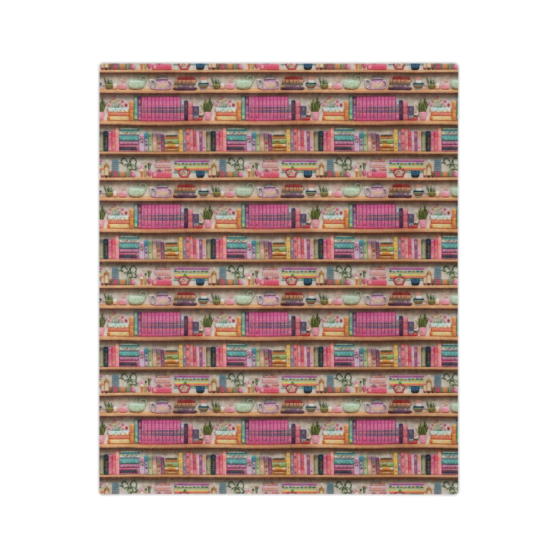 Enchanting 3D Embroidery Illusion Books on Pastel Shelves Minky Blanket Perfect for Readers and Literary Enthusiasts Ultra Soft lightweight Perfect for Home, Couch, or Bed | Best Gift  Comfort Blanket, Perfect for Snuggling Housewarming Gift Throw - MRSBYVALLE