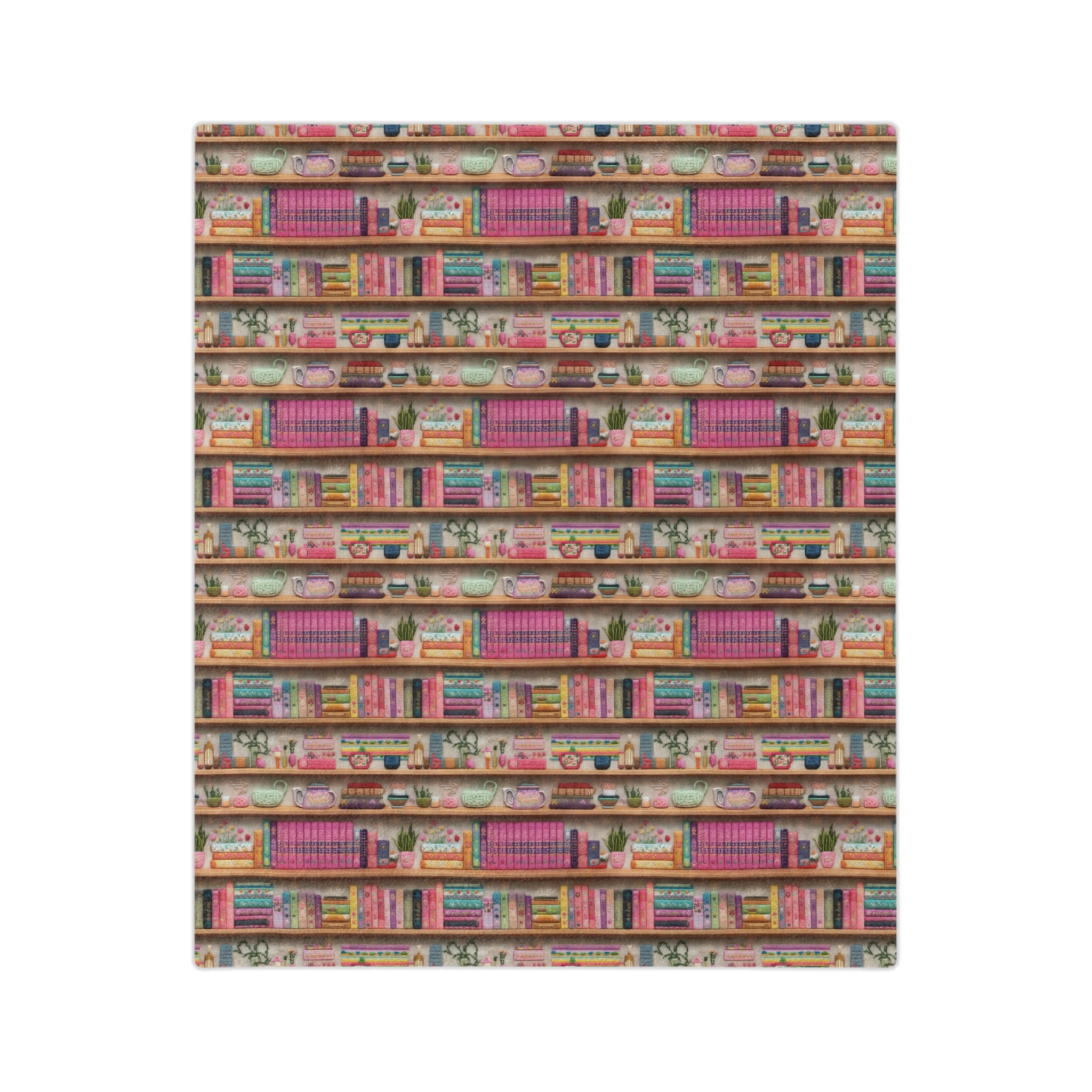 Enchanting 3D Embroidery Illusion Books on Pastel Shelves Minky Blanket Perfect for Readers and Literary Enthusiasts Ultra Soft lightweight Perfect for Home, Couch, or Bed | Best Gift  Comfort Blanket, Perfect for Snuggling Housewarming Gift Throw - MRSBYVALLE