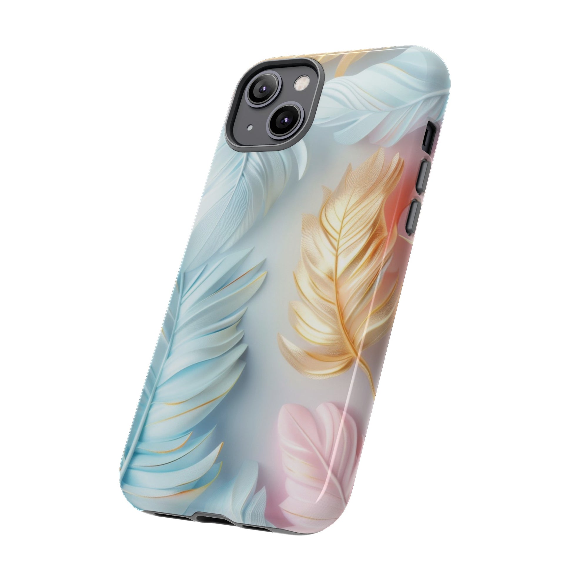 Pastel Feathers Protective Phone Case Gift for Her Phone 15, Samsung iPhone Samsung Gift for Her Case iPhone 15, Samsung iPhone Samsung Accessory Gift for Her