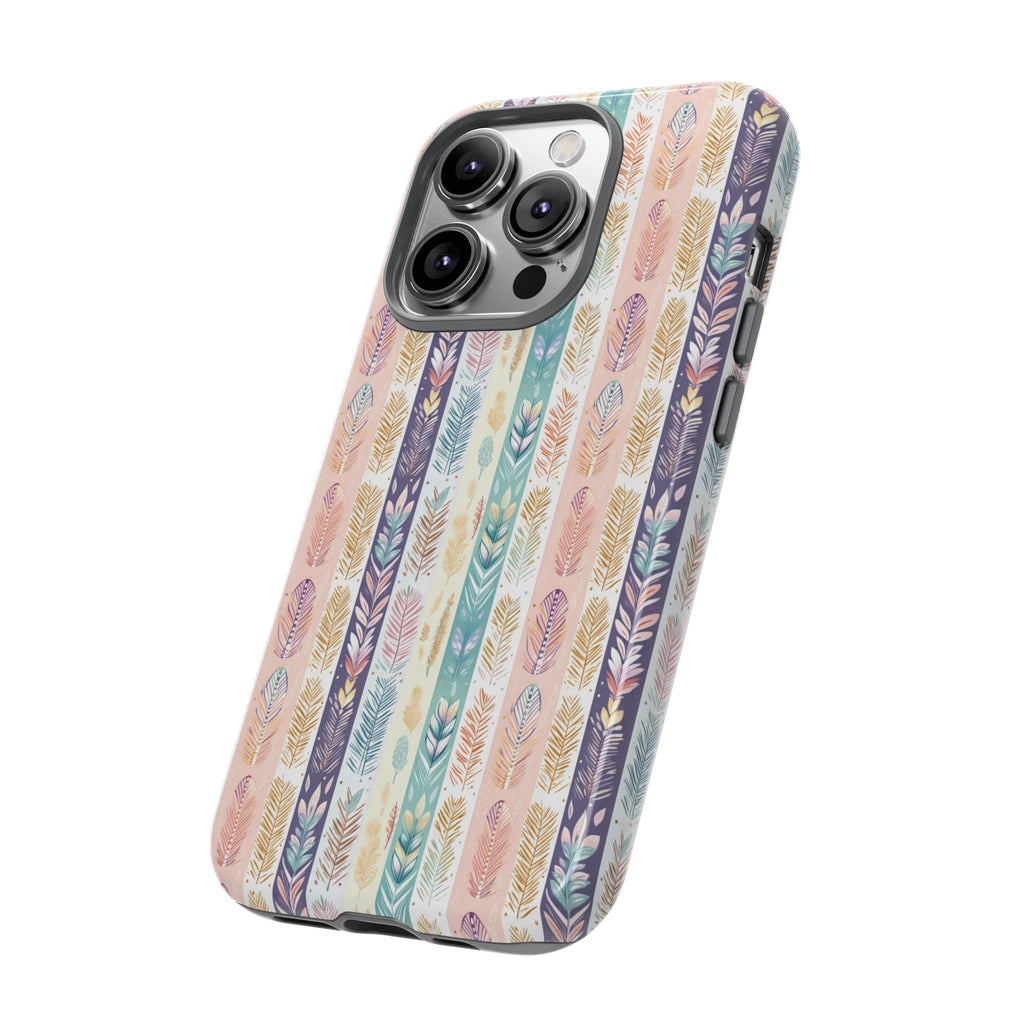 Coque de téléphone abstraite moderne aquarelle Plumes pastel bohème compatible avec iPhone, Samsung et plus - Protection élégante et durable avec un design artistique éclatant, cadeau parfait pour elle