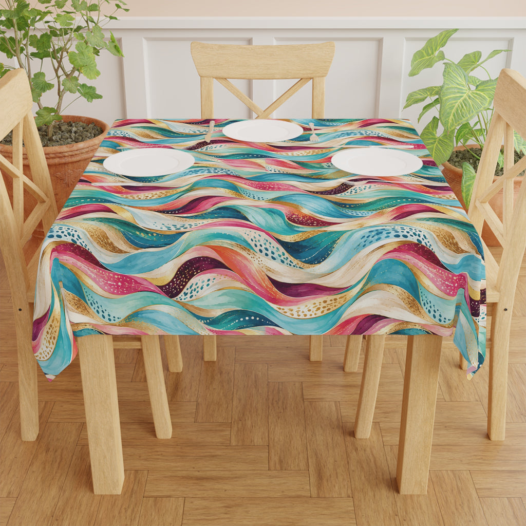 Floral Scripture Square Tablecloth