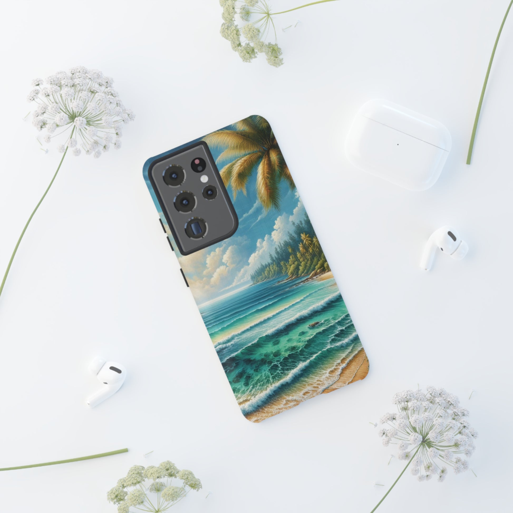 Coastal Serenity Ocean Beach View Protective Phone Case Gift for Her Phone 15, Samsung iPhone Samsung Gift for Her Case iPhone 15, Samsung iPhone Samsung Accessory Gift for Her.
