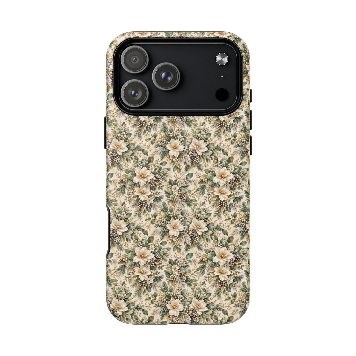 Sage Green & Champagne Floral MagSafe Tough Phone Case