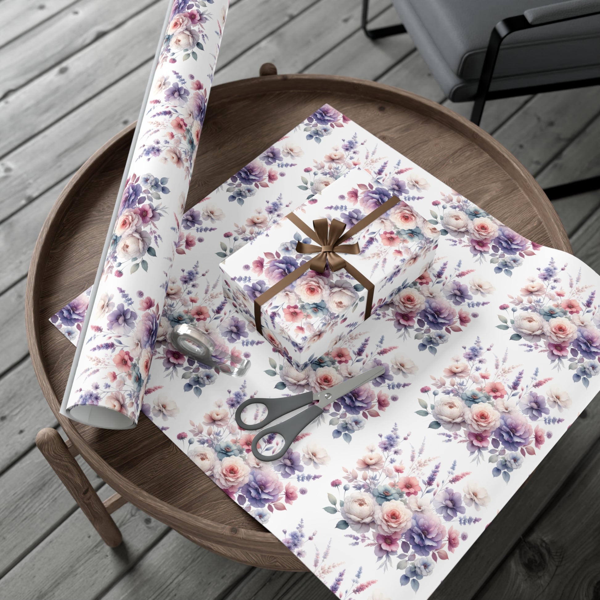 Pastel Wildflowers Gift Wrap It's Perfect for Weddings, Bridal & Baby Showers Eco-Friendly, Vibrant Design in Matte/Satin, All Occasion.