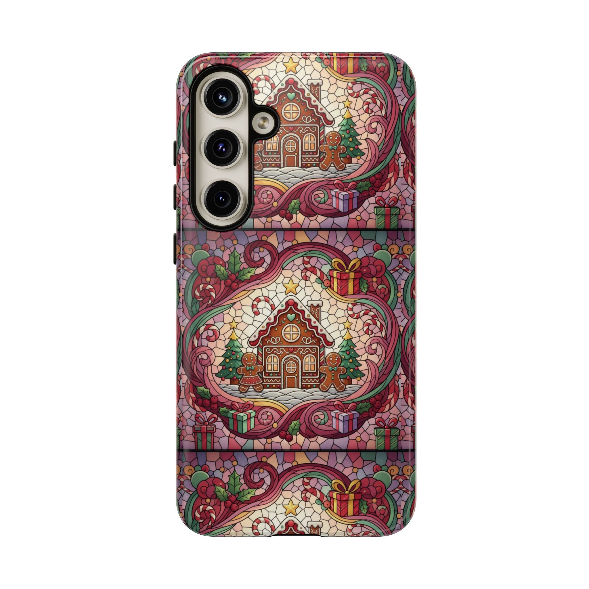 iPhone Case 17, 16  Gingerbread Stained Glass Tough Case Samsung perfect phone case