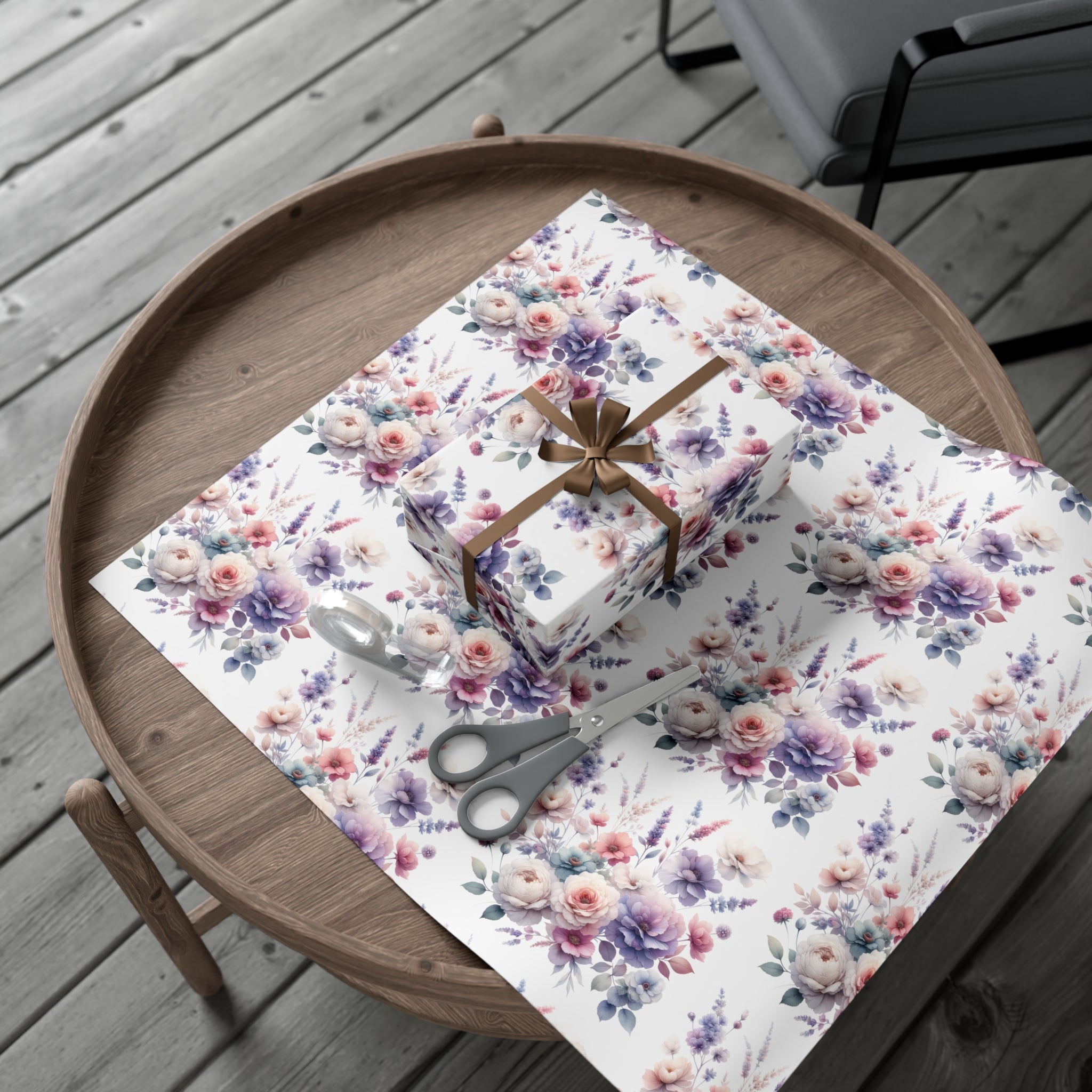 Pastel Wildflowers Gift Wrap It's Perfect for Weddings, Bridal & Baby Showers Eco-Friendly, Vibrant Design in Matte/Satin, All Occasion.